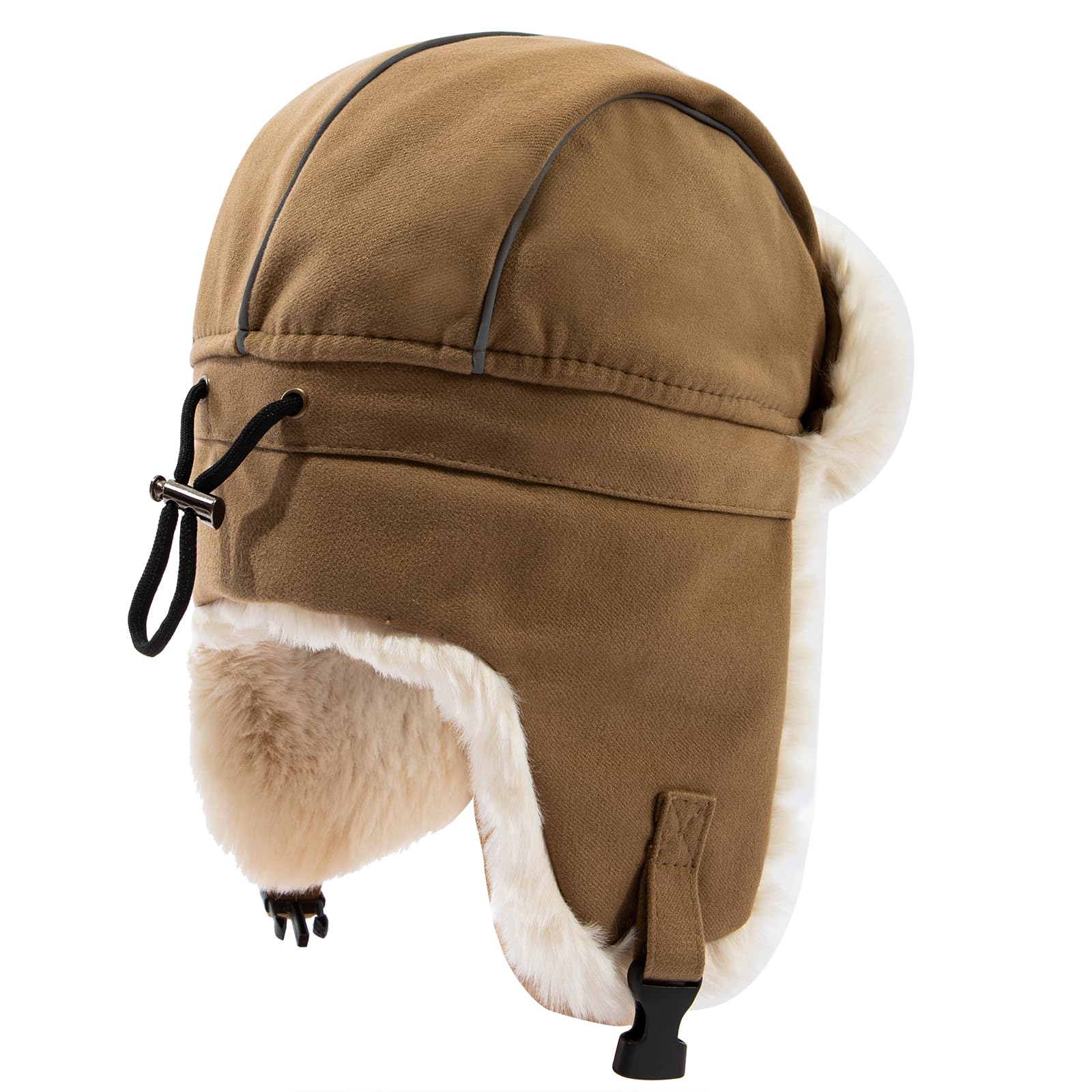 czapka, Czapki zimowe męskie traper trooper eskimo czapka pilota awiatora nauszniki ciepłe(CDUKPL2404Khaki)
