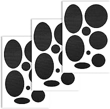 Pack of 24 Buffer Down Jacket Repair Patches Nylon Self-Adhesive Patches Ironing Patches Black Patches Self-Adhesive Fabric Waterproof Tear-Resistant for Clothing Camping Fixing Jackets 3 Sheets