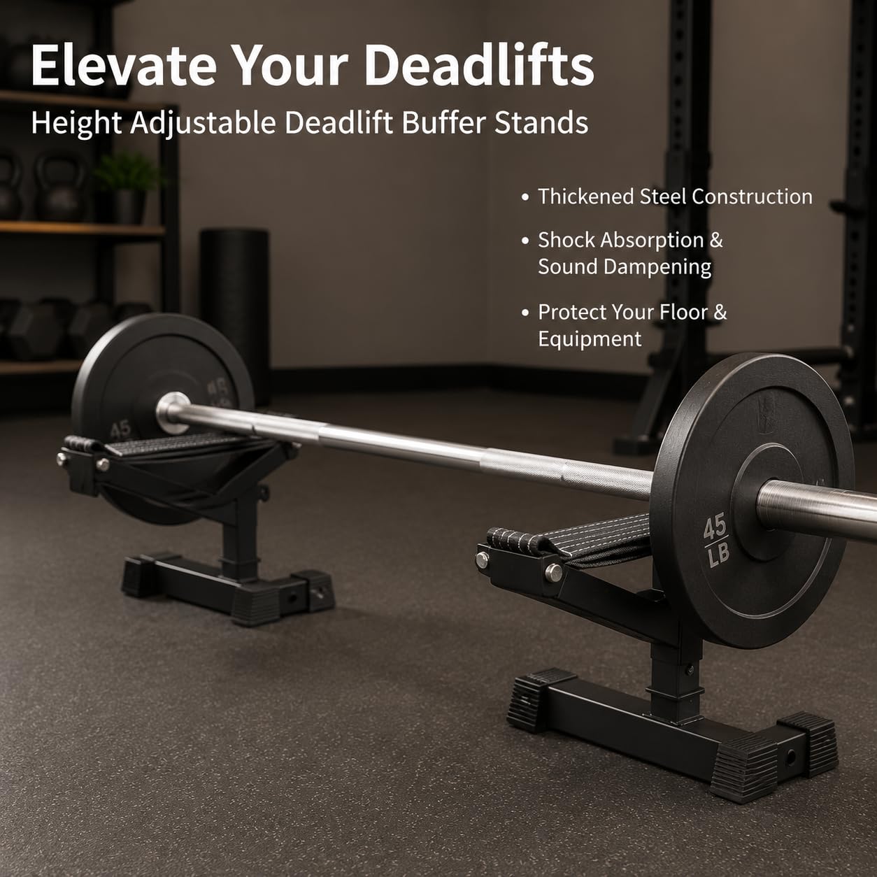 Supporto Deadlift per Bilanciere, Barbell Stand Regolabile per Sollevamento Pesi, Deadlift Jack in Acciaio per Casa e Palestra
