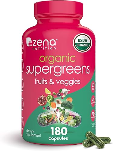 Vista 11 de Zena Nutrition Polvo de Súper Verdes Orgánico, Más de 70 Superalimentos, 0 Azúcar, 3G de Fibra, Espirulina, Chlorella, Hongos