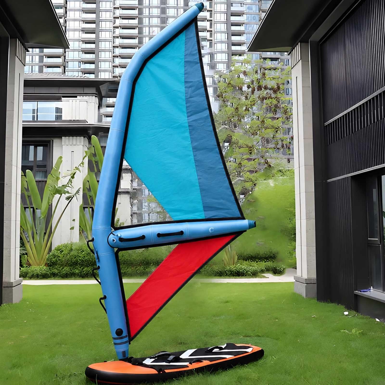 aallwwsso Windsurfing Sail, Portable Inflatable Paddle Board Sail With Quick Inflation Pump, Rotating Base And Backpack Carry Bag, Sup Sail Kit For Stand Up Paddle Boarding And Water Sports 5.2m