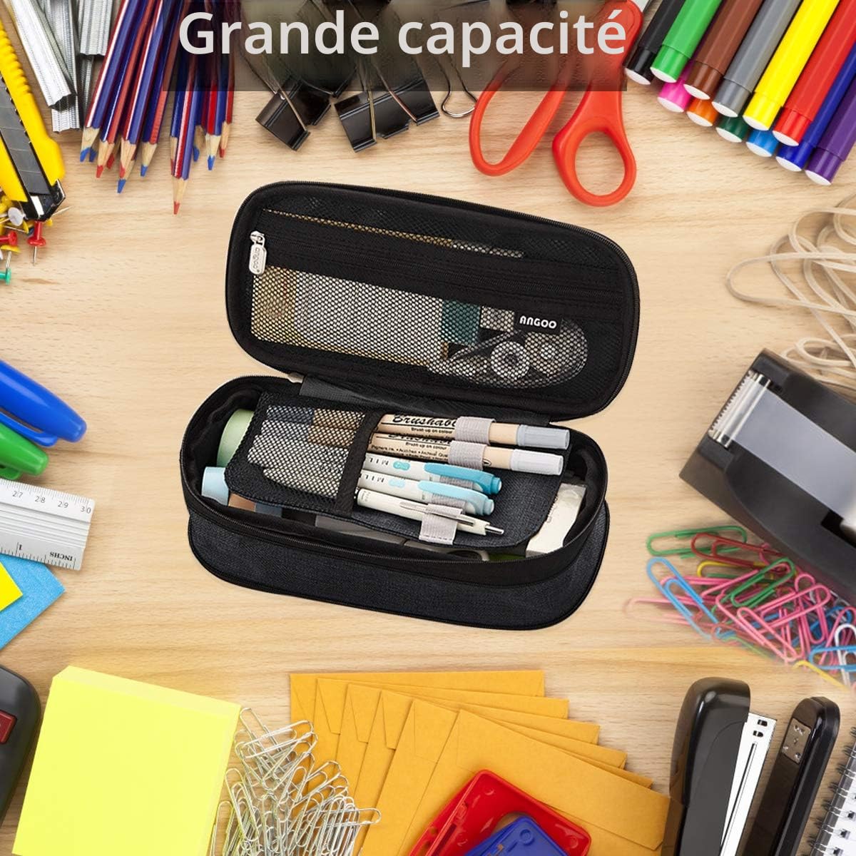 Coolzon Trousse Scolaire Extensible Grande Capacité Sac à Crayons Organisateur pour Filles Garçons