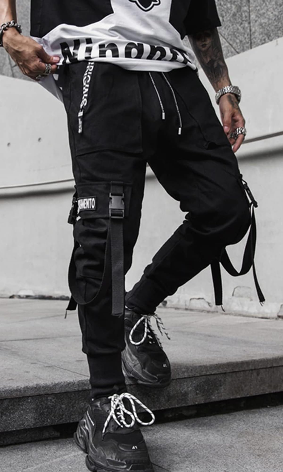Men's Jogger Pants Punk Cargo Baggy Techwear Streetwear Hip Hop Couple Women Unisex Sports Casual Pants