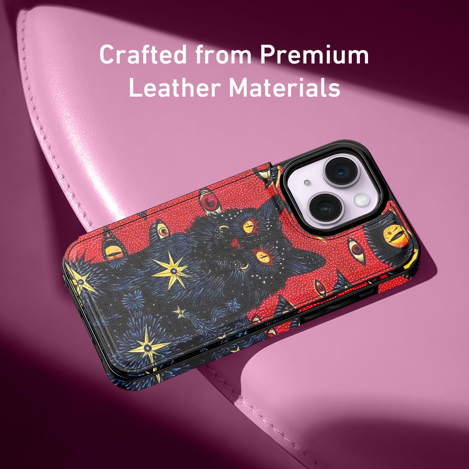 【RFIDブロッキン】magsafe カードケース スタンド 財布 マグケースウォレット 封筒仕様 スマホカードケース 磁気吸着 ウォレットケース  横置きスタンド機能 角度調整可 マグネット内蔵 高級PU合皮 スマホスタンド 3枚カード入れ iPhone 16/15/14/13/12 シリーズ対応  ... FUNMIKO iPhone 14 Plus用 財布型ケース カードホルダー付き RFIDブロッキング ミリタリーグレードの落下保護