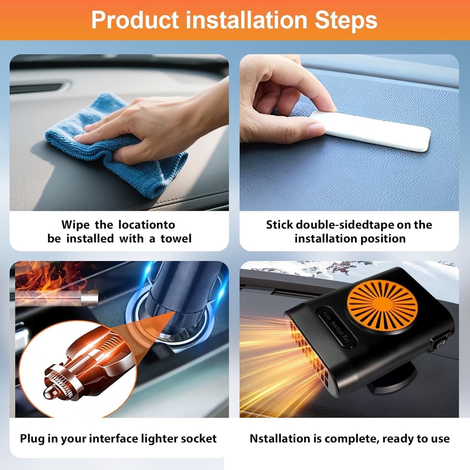 Riscaldatore Per Auto Guazhuni 2 In 1, Sbrinatore Rapido Portatile Da