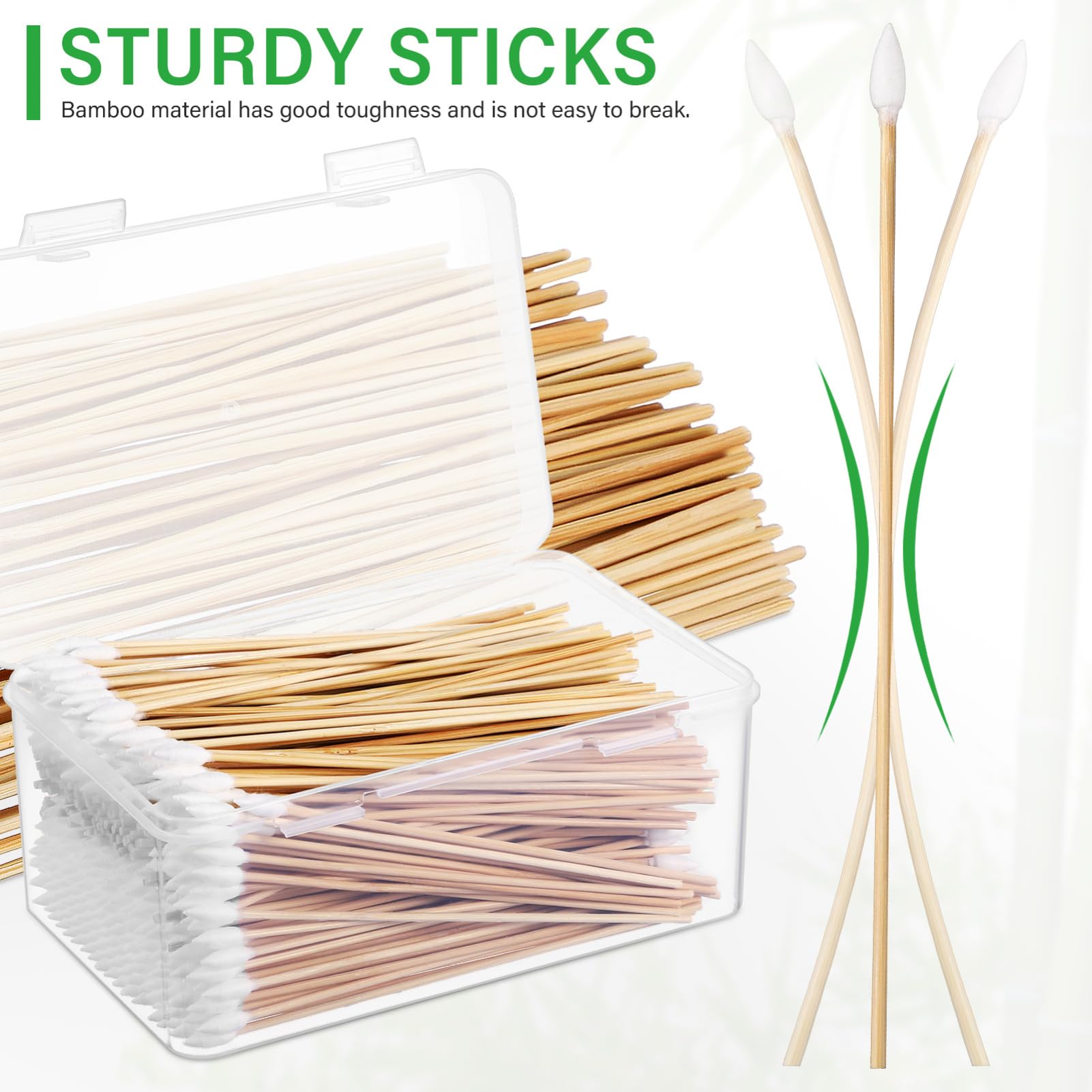 Healvian 3 Juegos Bastoncillo De Algodón Palitos De Algodón Botones De Limpieza De Oídos Bastoncillos De Algodón De Precisión Bastoncillos De Algodón Puntiagudos Cotonetes Khaki 500 Uds * 3