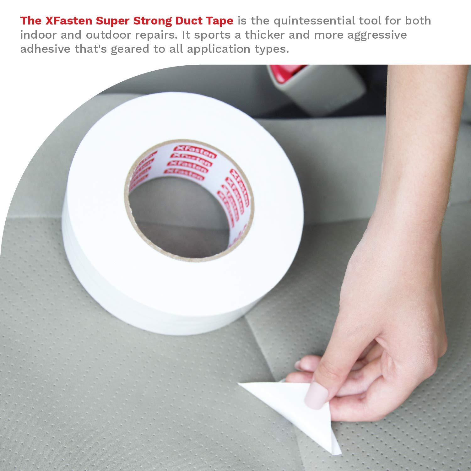 XFasten Super Strong Duct Tape, White, 3" x 30 Yards, Waterproof Duct Tape for Outdoor, Indoor, School and Industrial Use: Industrial & Scientific