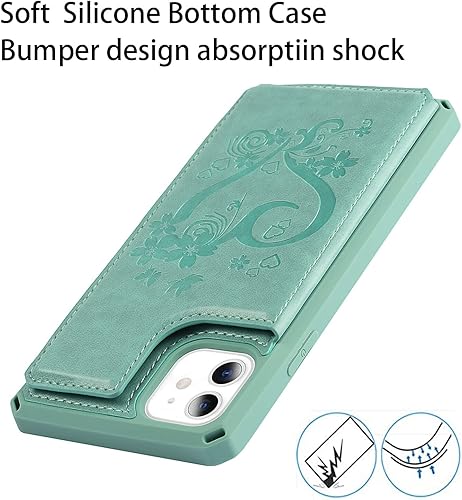 Miniatura 62 de Cavor for iPhone 11 Wallet Case with Card Slots Holder,Premium PU Leather Kickstand Feature Case [Wrist Strap] Double Magnetic Clasp Shockproof Flip