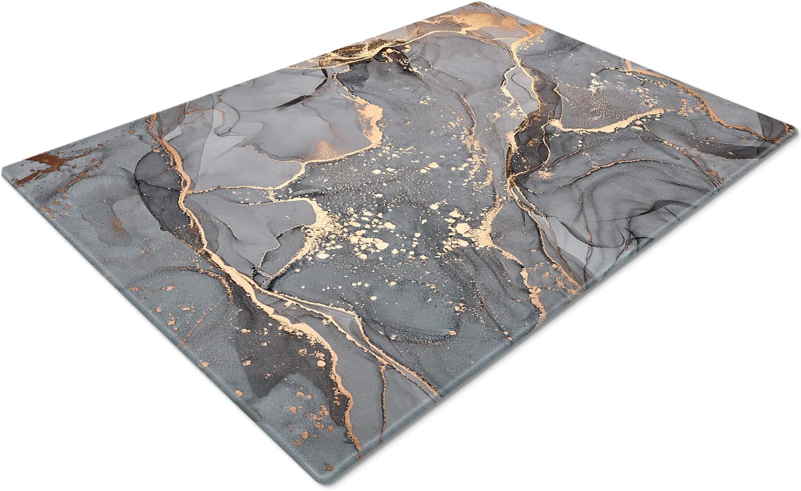 Catering Chopping Boards | Glass Worktop Savers/ Protectors Heat Resistant | Over The Sink | Large | Grey Gold Black