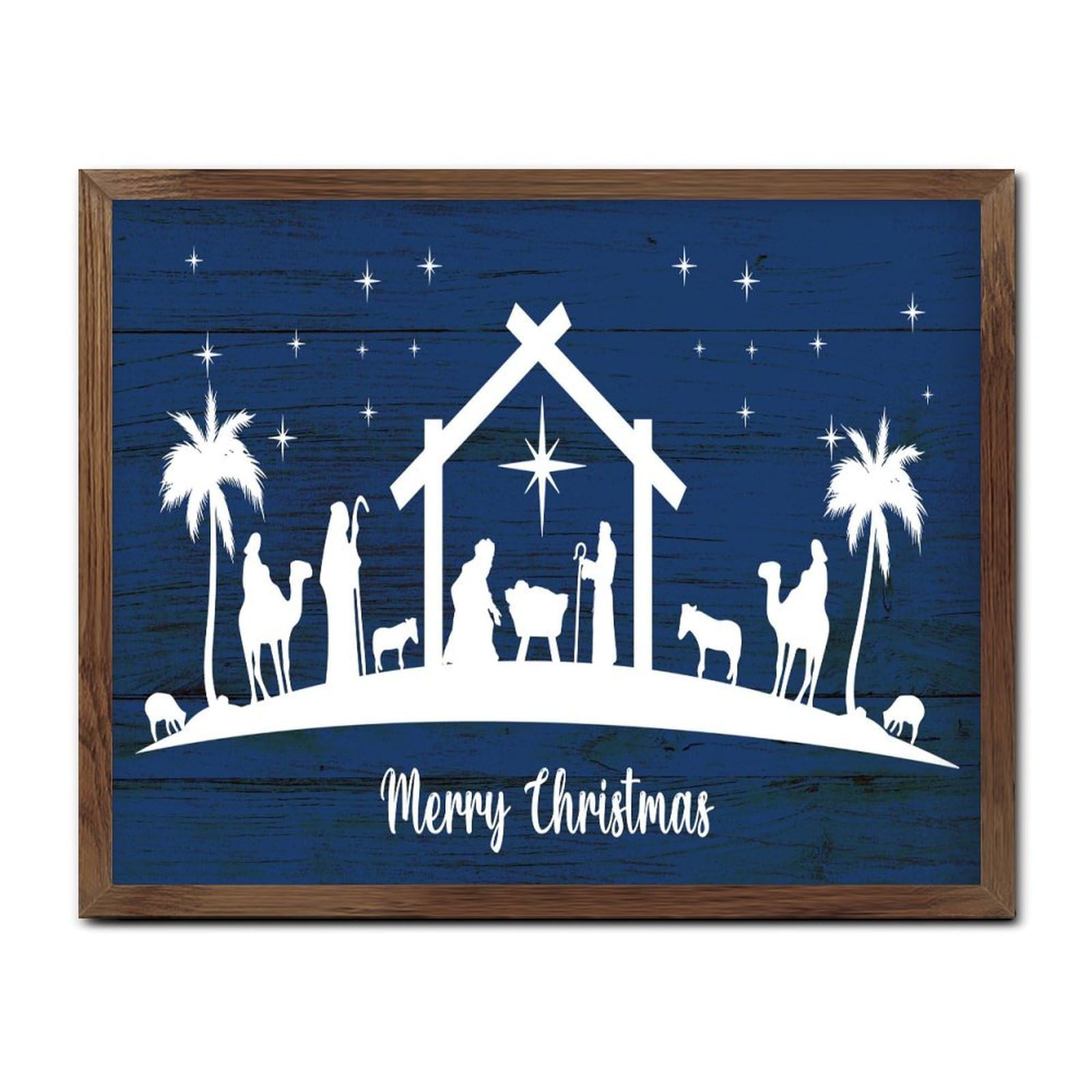 Panneau mural en bois Merry Christmas de 41x51 cm pour salon