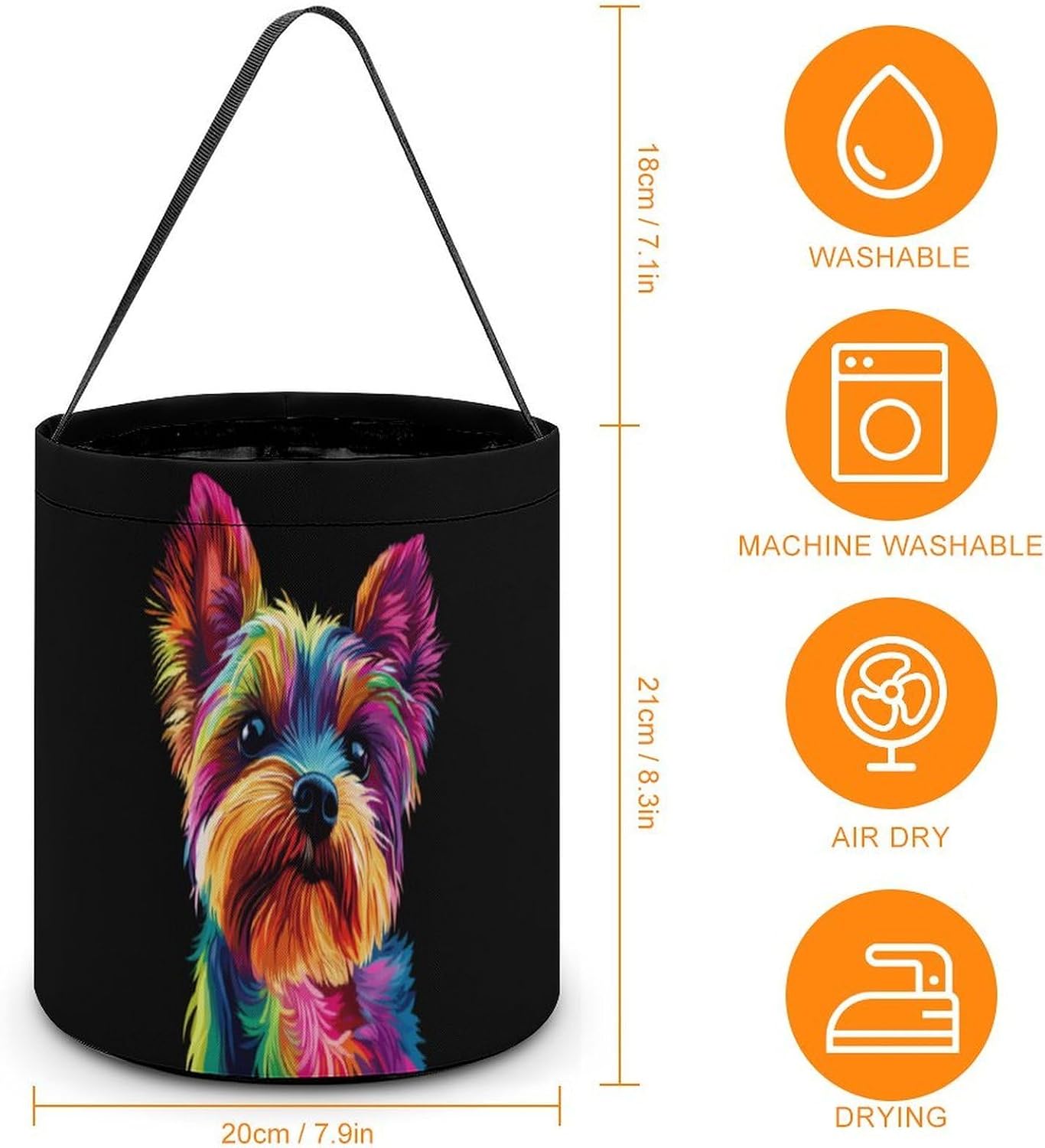 Yorkshire Terrier Halloween Treat Bag Reusable Candy Basket Tote Goody Bags Gift Party