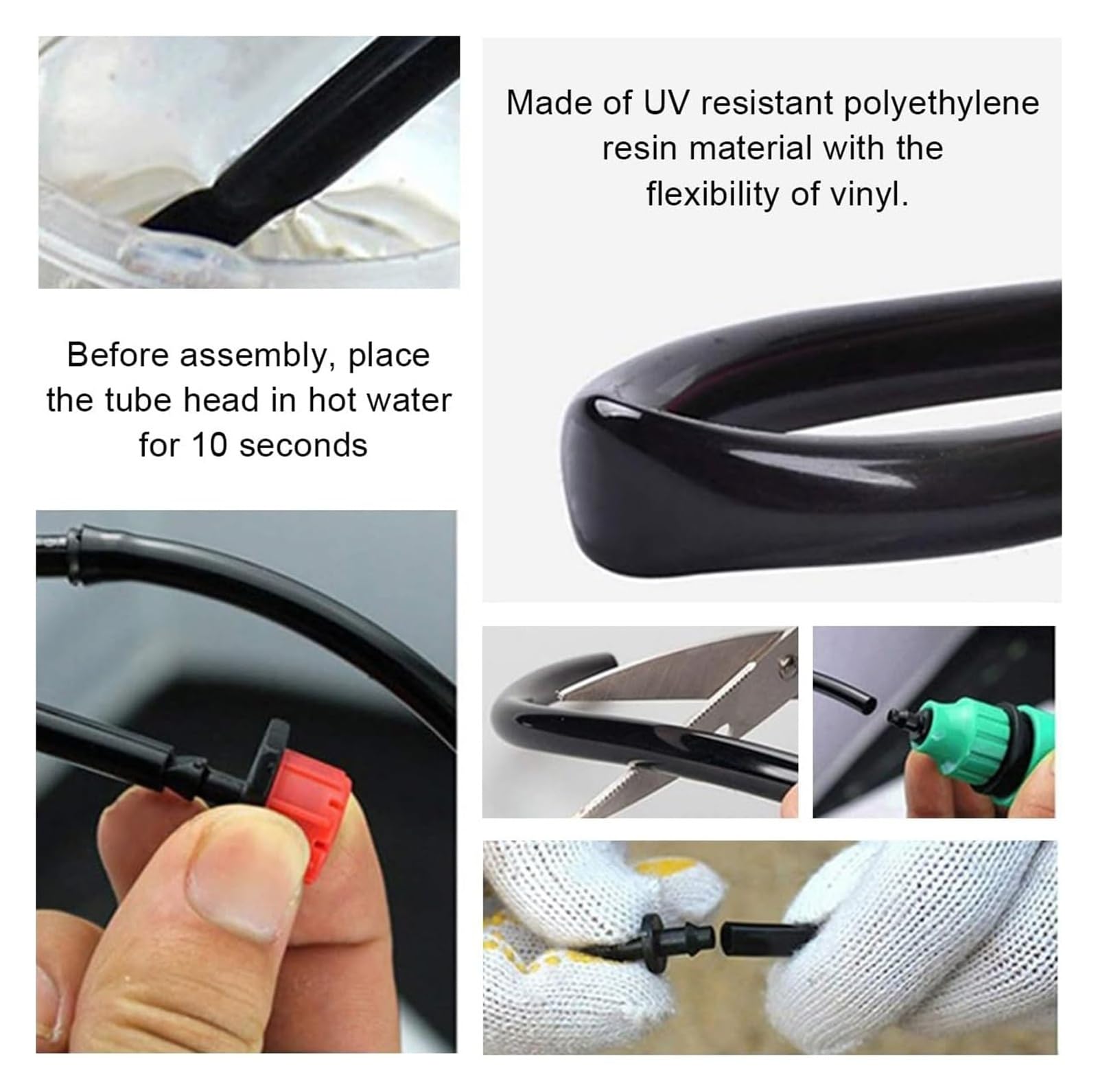 Tubo for microirrigazione 10-30M ID 4mm OD 7mm Nero for da giardino | Tubo gocciolante da 10-30 metri, diametro 4 mm/7 mm, tubo for irrigazione in PVC for aiuole rialzate(30m)