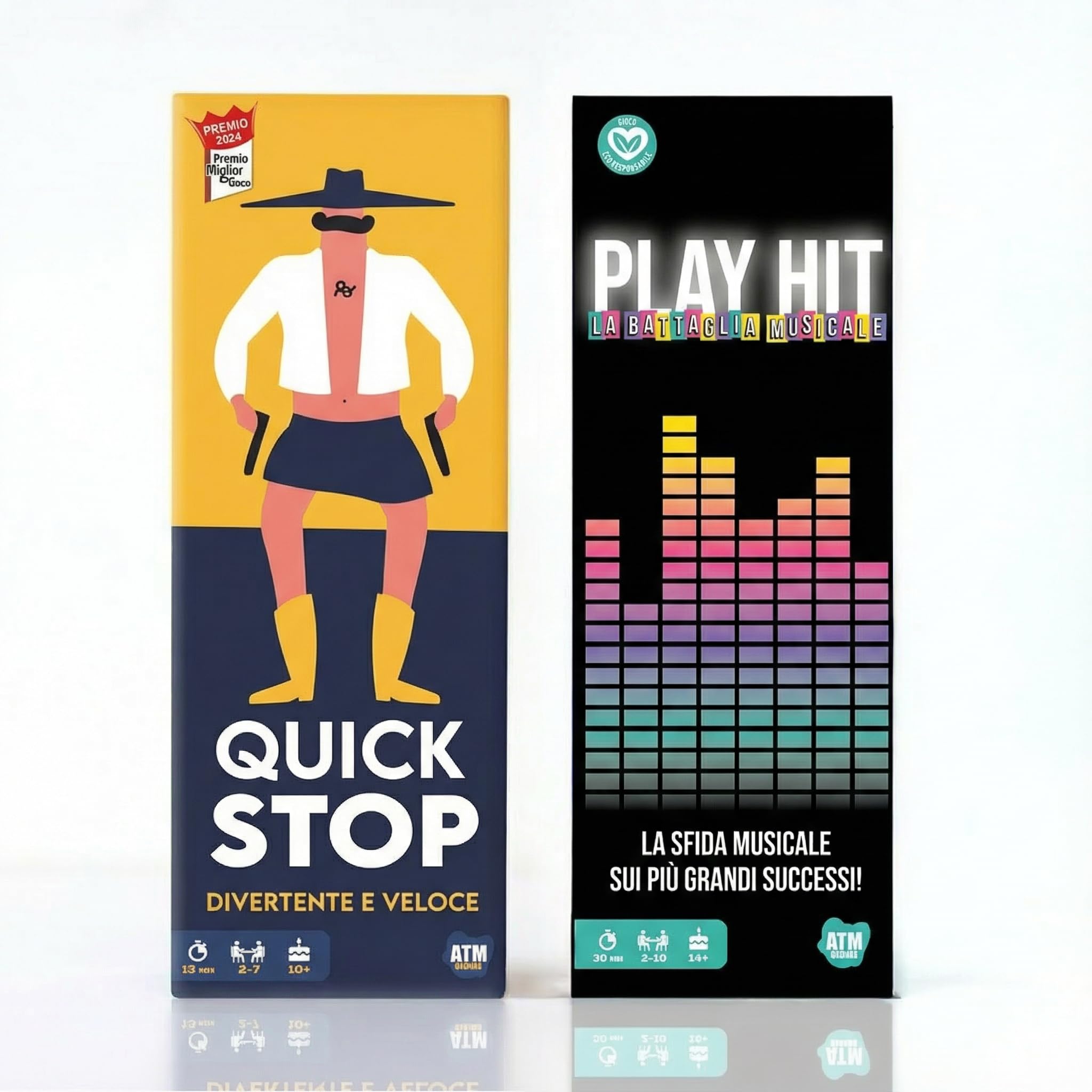 ATM Gaming QUICKSTOP Original + PLAYHIT - Gioco da tavolo - Divertente e Dinamico - Da 2 a 10 Giocatori - Perfetto per Serate, Famiglie e Amici - Party game Italiano