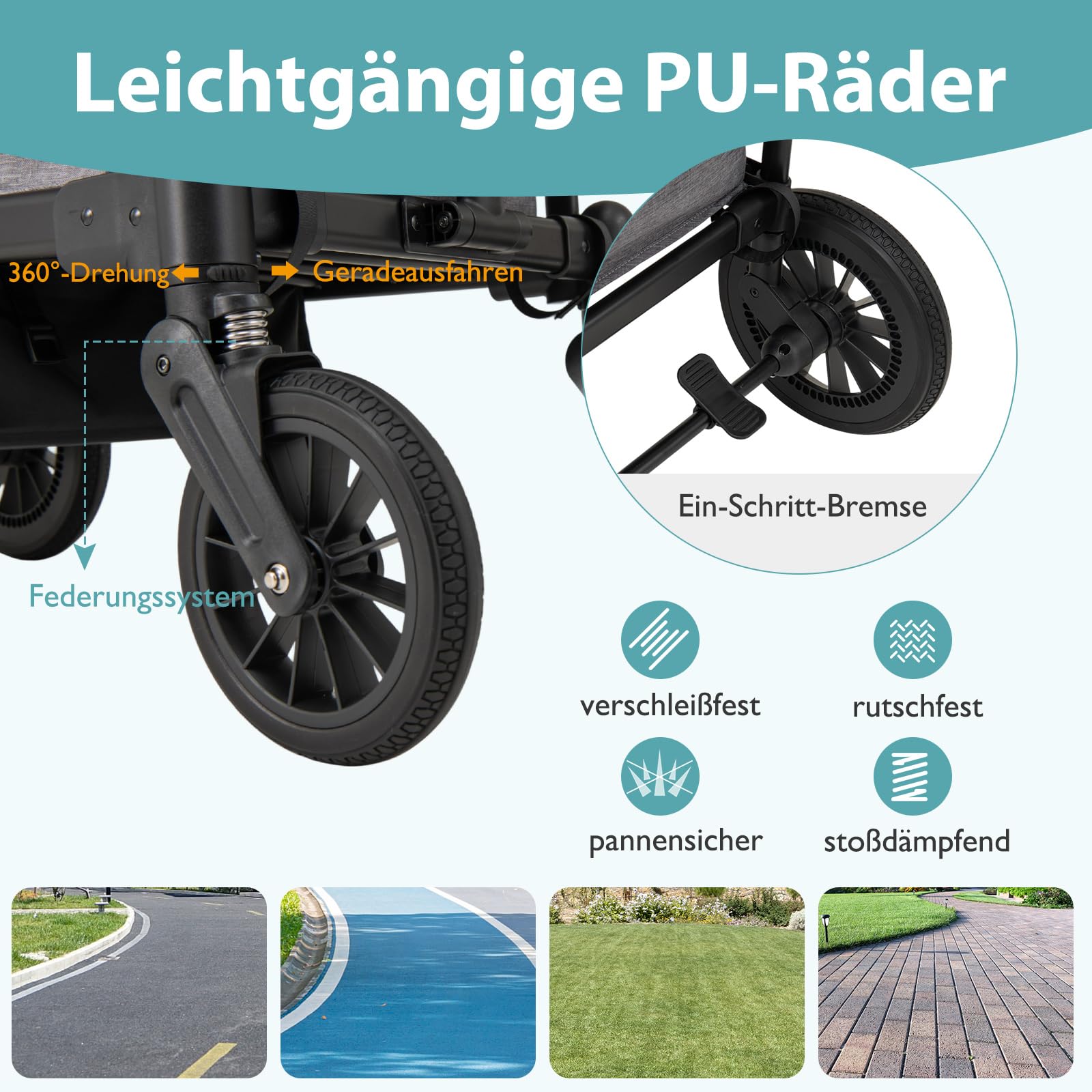 COSTWAY 2 in 1 Geschwisterwagen klappbar Zwillingskinderwagen mit verstellbarem Griff & abnehmbarem Verdeck Zwillingsbuggy Grau