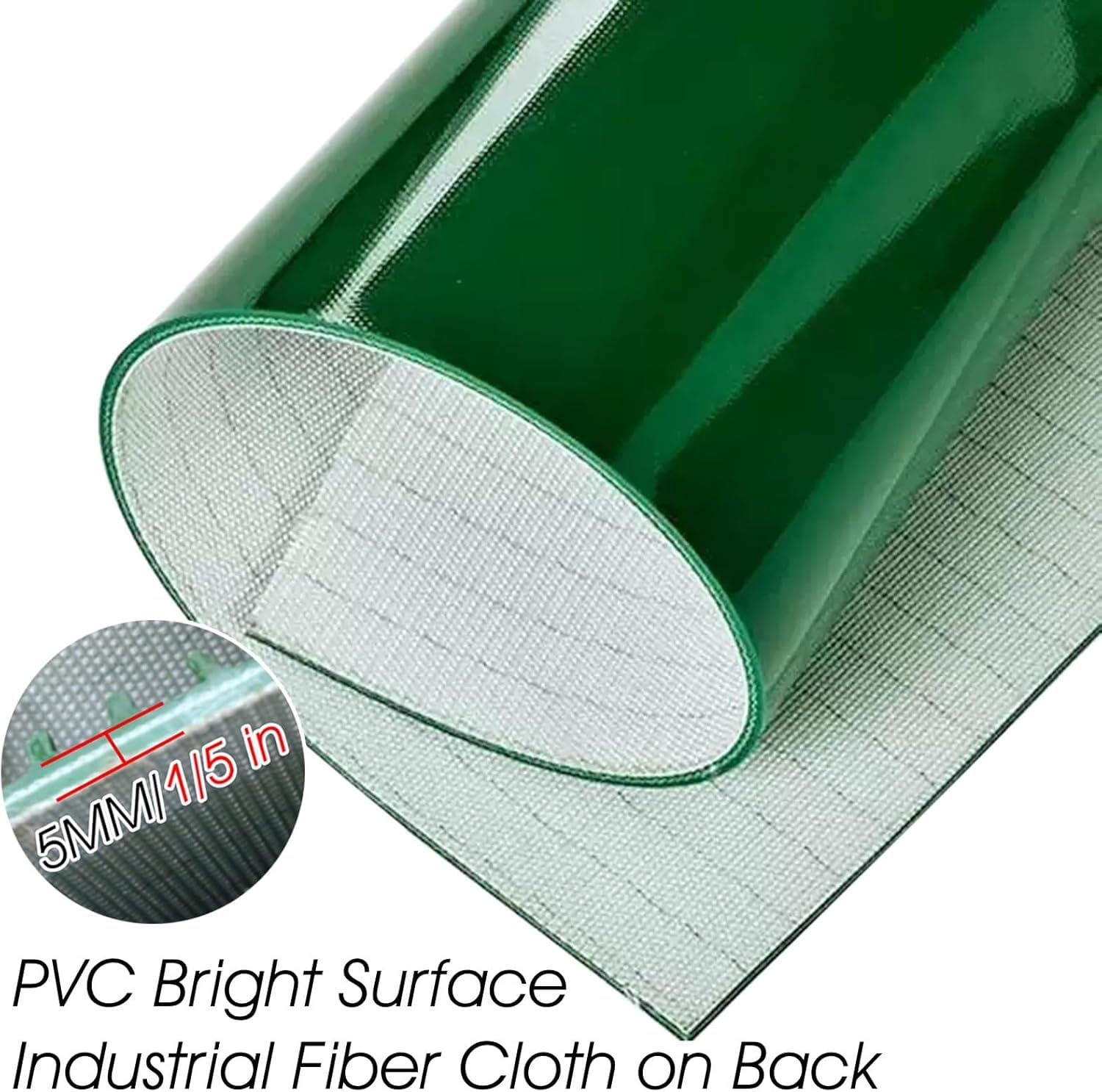 Courroie transporteuse à joint torique en PVC robuste – 35,6 cm de large – Remplacement vert pour matériaux en vrac d'usine et d'entrepôt – Étroite de 4,6 m de long, idéale pour un usage industriel