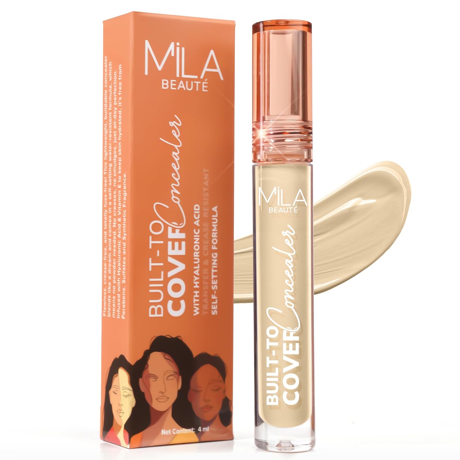 Mila Beauté Built to Cover Liquid Concealer for Women With Spf & Hyaluronic Acid| Full Coverage Matte Finish Concealer for Dark Circles | Easily Blendable & Waterproof Formula| Suitable for Indian Skin Tones – 104N Natural Beige Mila Beauté Built to Cover Liquid Concealer for Women With Spf & Hyaluronic Acid| Full Coverage Matte Finish Concealer for Dark Circles | Easily Blendable & Waterproof Formula| Suitable for Indian Skin Tones – 104N Natural Beige
