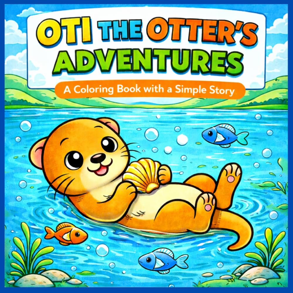 Oti the Otter's Adventures: A Coloring Book with a Simple Story