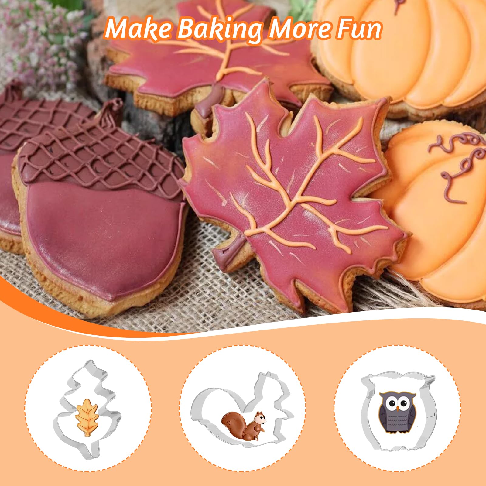 Ausstechformen-Set Herbstblätter – 6 Stück Edelstahl, Für Kekse, Fondant & Käse, Gewellte Kanten, Spülmaschinengeeignet