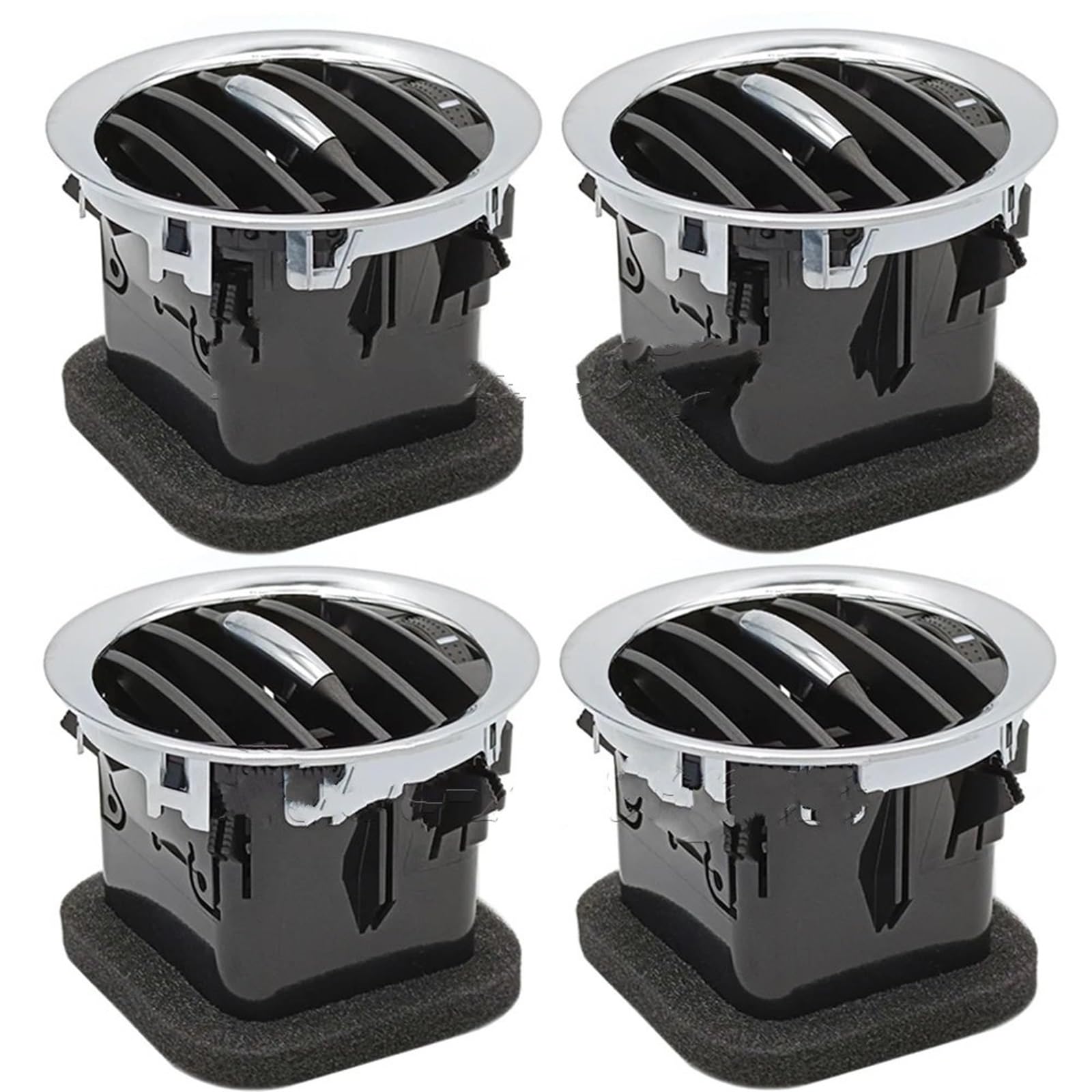 Xfyesl 4Pcs Full Chrome Fit For Opel Corsa D Adam 2201099 13417363 13365420 Car Interior Dashboard Air Air Conditioner Outlet Car Dashboard Air Vent(4Pcs Full Chrome)