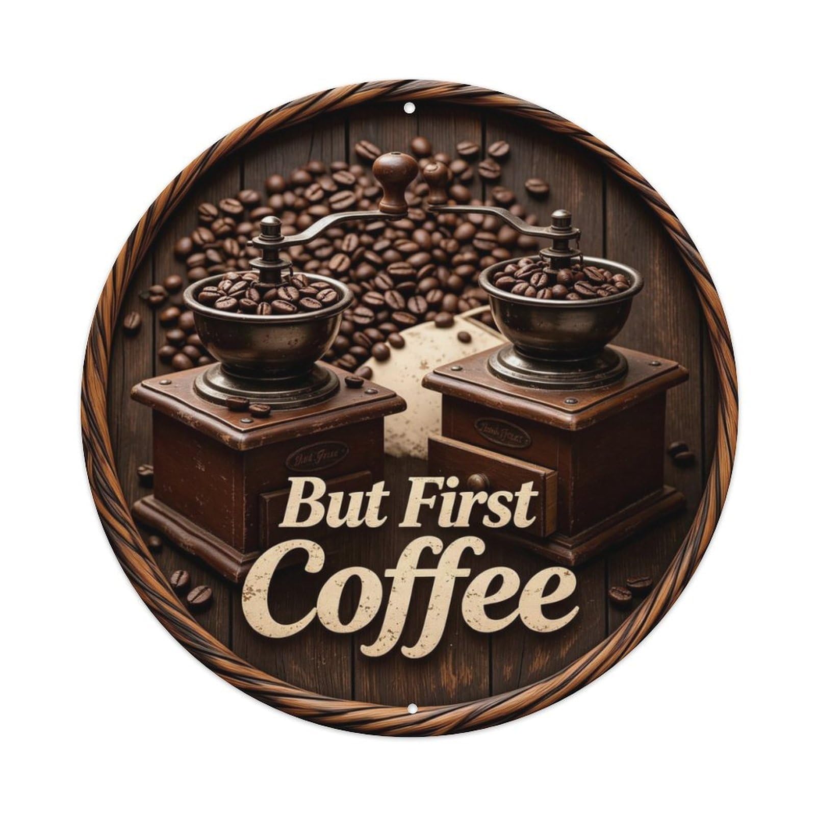But First Coffee Metal Tin Sign Plaque