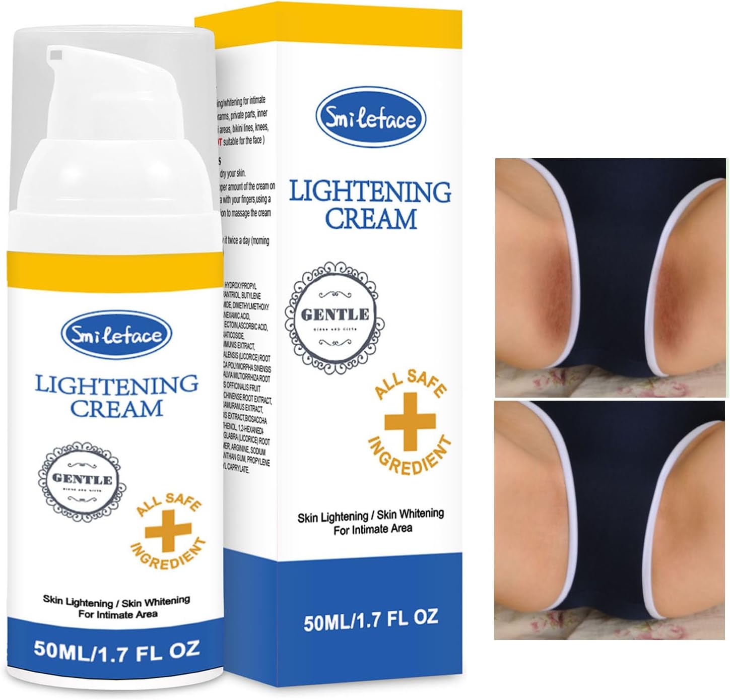 Intimate Areas Skin Lightening Cream for Private Parts, Underarm, Intimate Area, Bikini Area, Inner Thighs, Knees, Elbows, Bleach Skin Bleaching Whitening Cream For Body