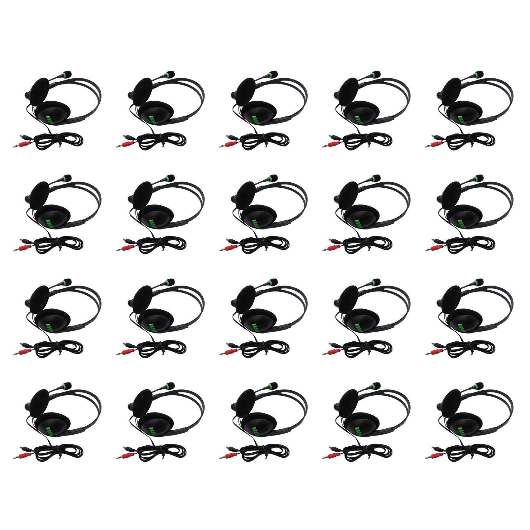 20X Cuffie per Computer con Cuffie Audio da 3,5 mm con Microfono A Braccio A 270 Gradi Adatto per Computer Desktop