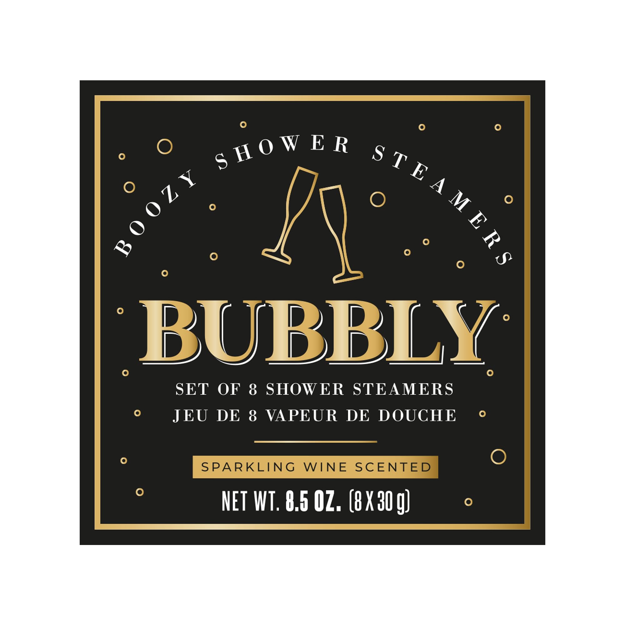 Gift Republic Set of 8 Shower Steamers Gift Pack Showersecco Sparkling Wine Scent (8X 30 Gram), Black-image-44