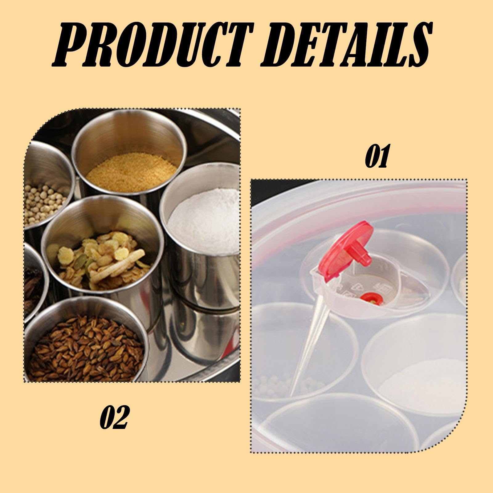 Caja de Condimentos Combinada, Herramienta de Cocina Reforzada, Utensilio de Cocina Extraíble
