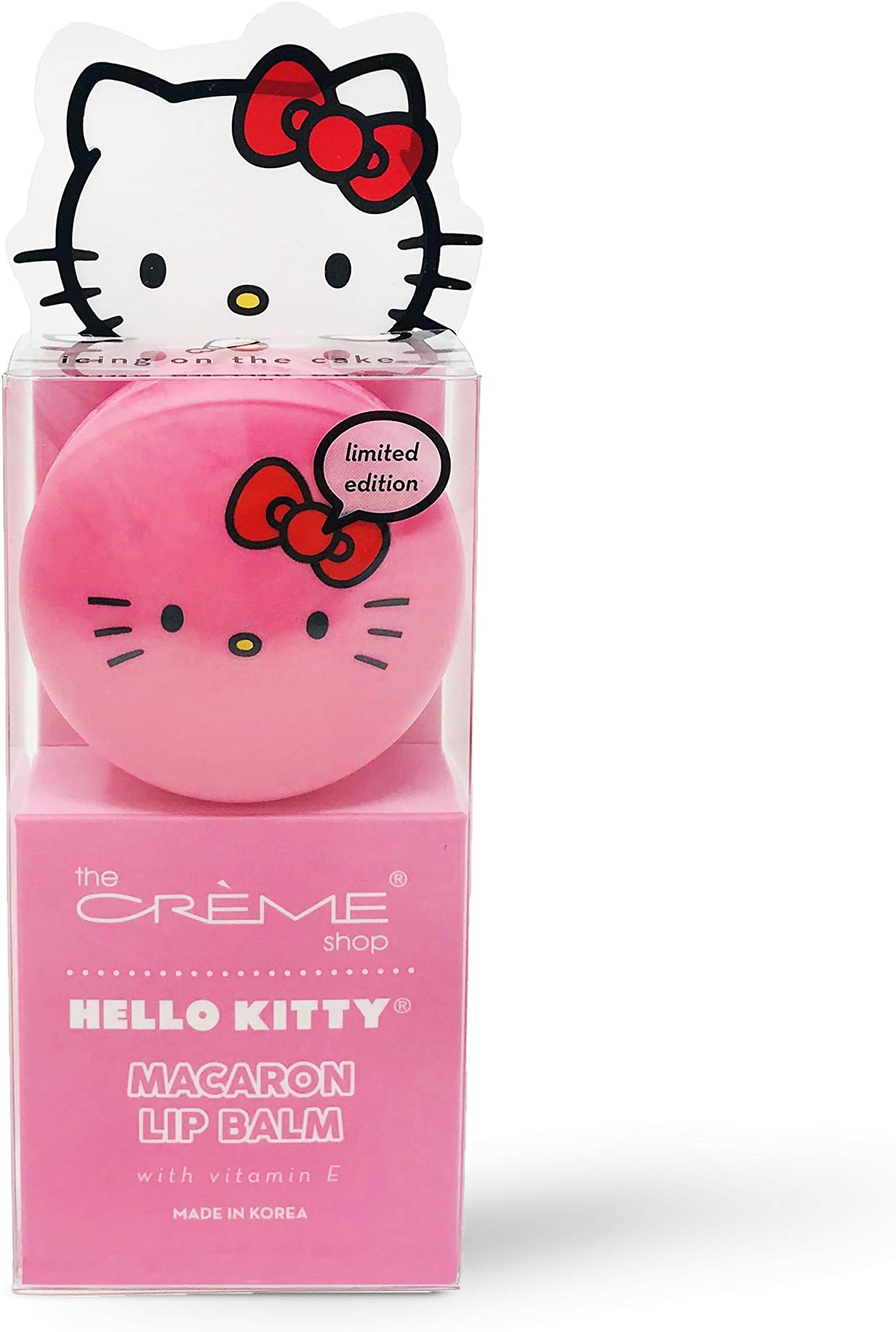 x Sanrio Hello Kitty Macaron Lip Balm (Hello Kitty Icing On The Cake) Korean Cute Scented Pocket Portable Soothing Advanced Must-Have on-the-go