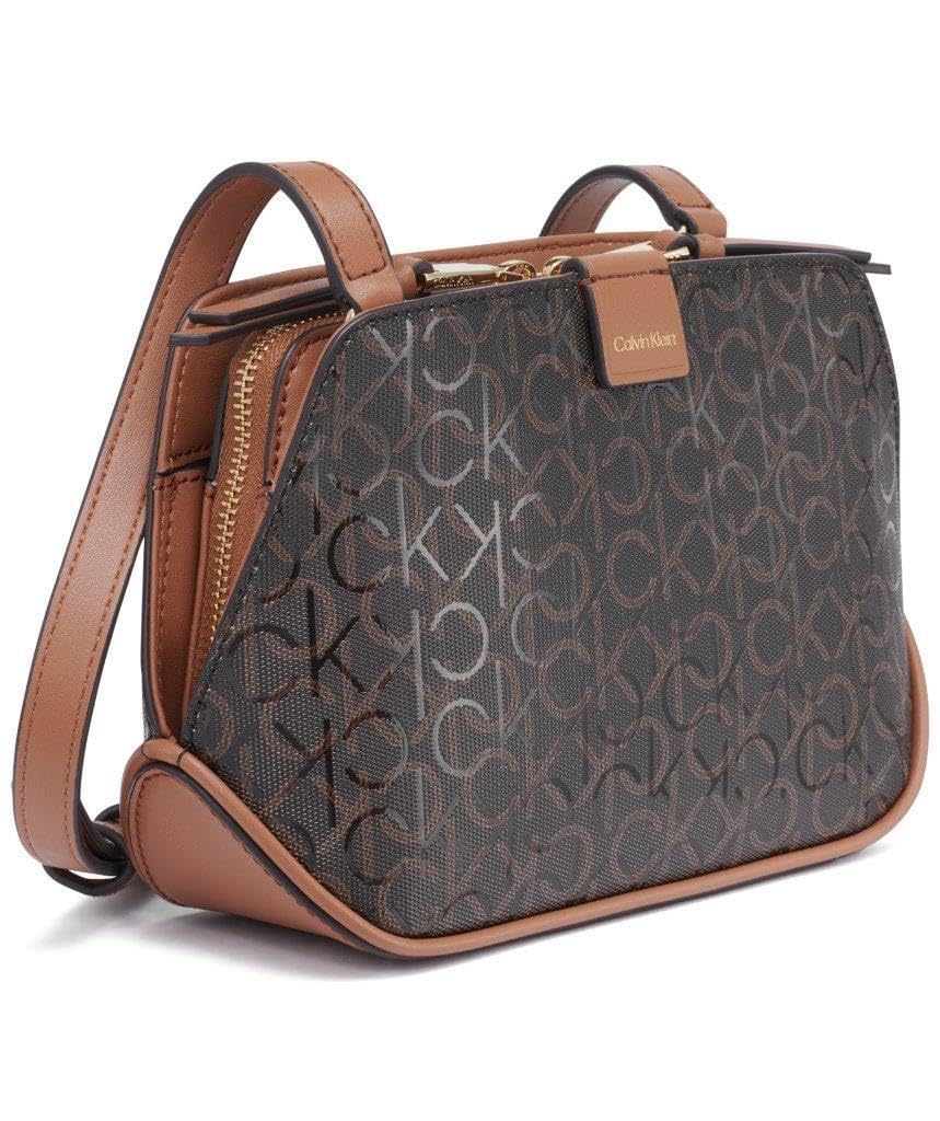 Calvin Klein Triple Compartment Crossbody, Audrey-Bolso Bandolera con Tres Compartimentos para Mujer, Talla única
