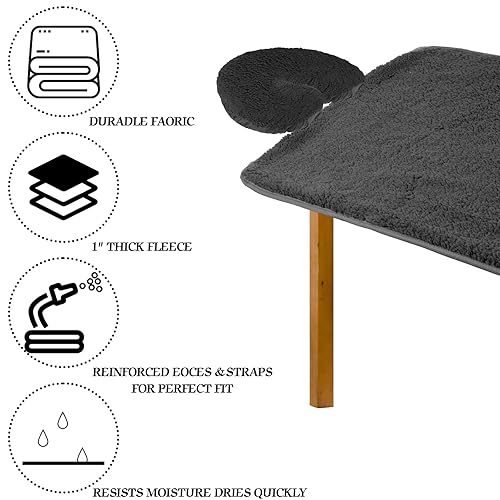 Miniatura 3 de Mixweer Juego de 8 almohadillas de forro polar para mesa de masaje, sábanas suaves para masaje, cubierta para reposo facial, almohadilla para mesa