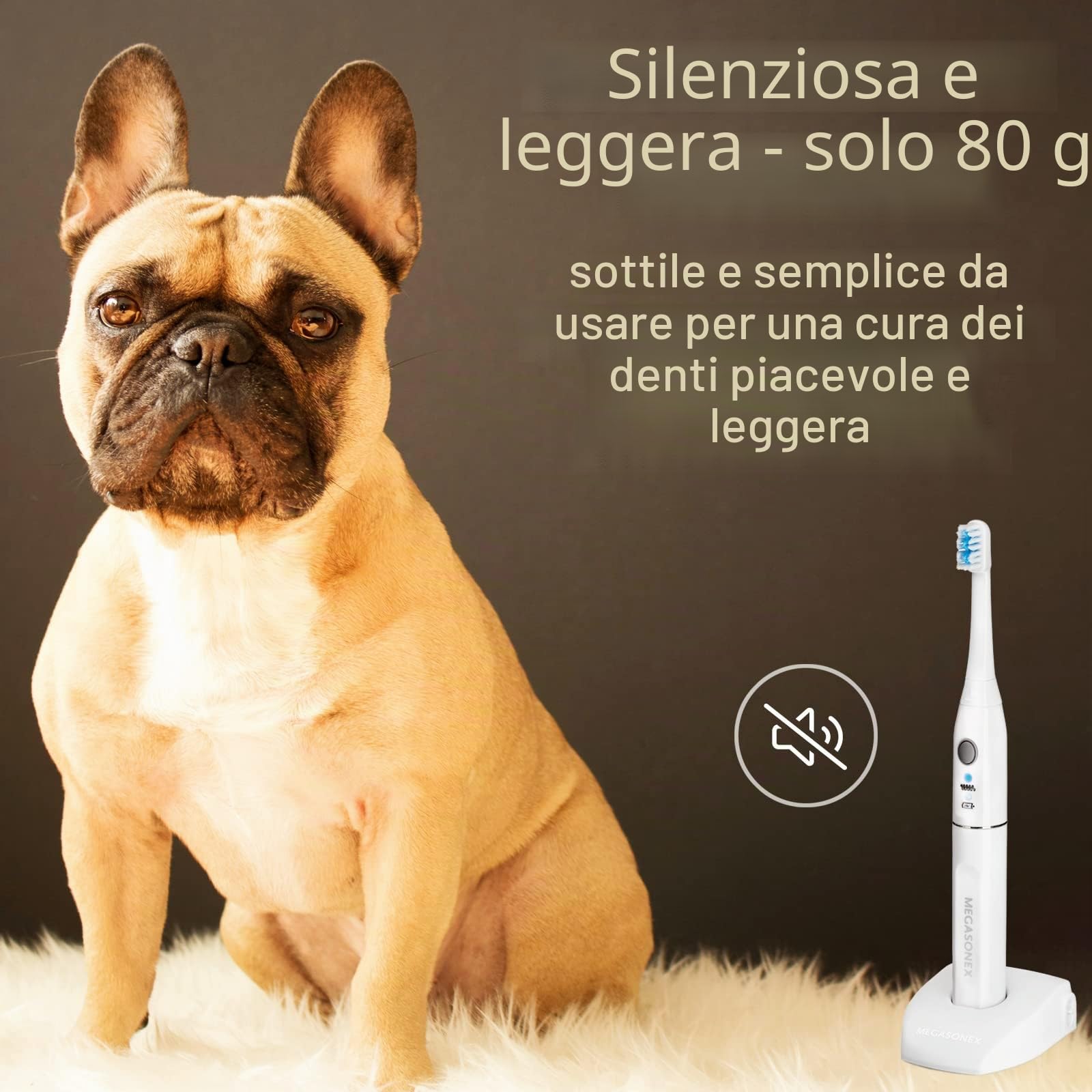 Megasonex, spazzolino da denti per cani, a ultrasuoni