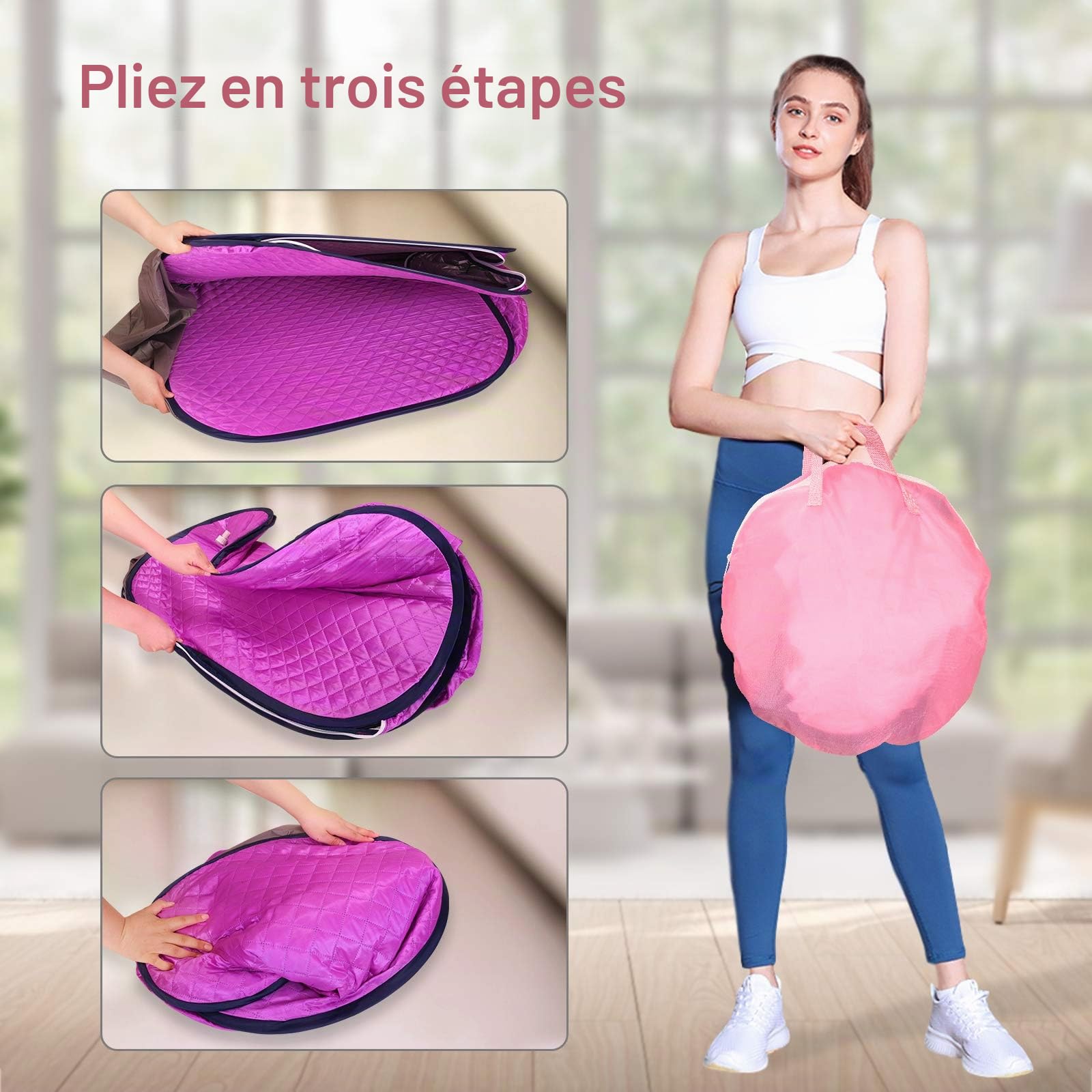 Sauna à Vapeur et Cabine, Tente de Sauna Portable Pliable avec Le Contrôleur de Température pour Bain de Sauna Détoxification Perspiration Thérapie Perdre du Poids