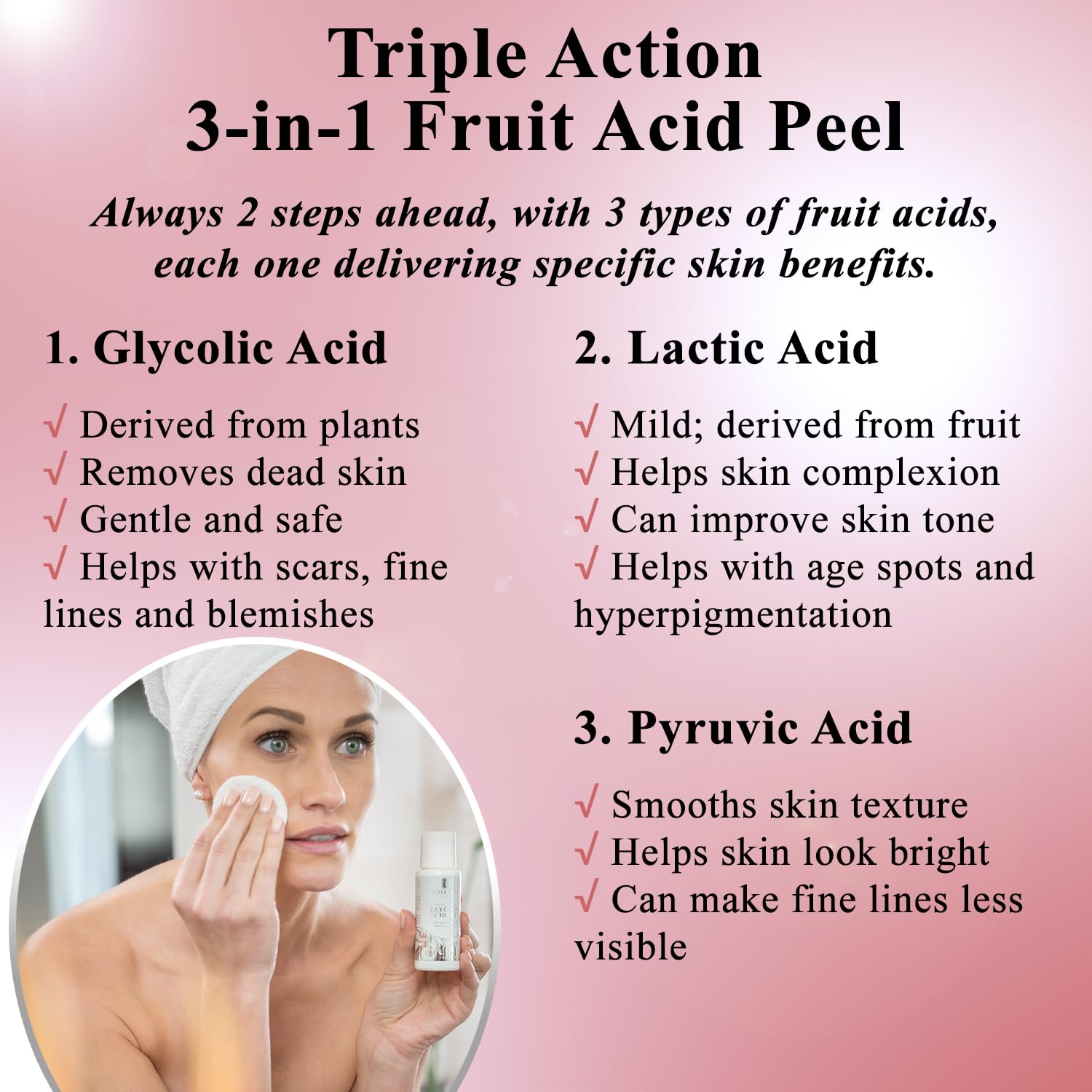 Glycolic Acid Peel - Chemical Peel For Face - Resurfacing Exfoliant for Sensitive Skin w Lactic & Pyruvic Fruit Acid (AHA) - Facial Exfoliator Kit & Mask for Dark Spots & Acne Scars Look Treatment - Image 4