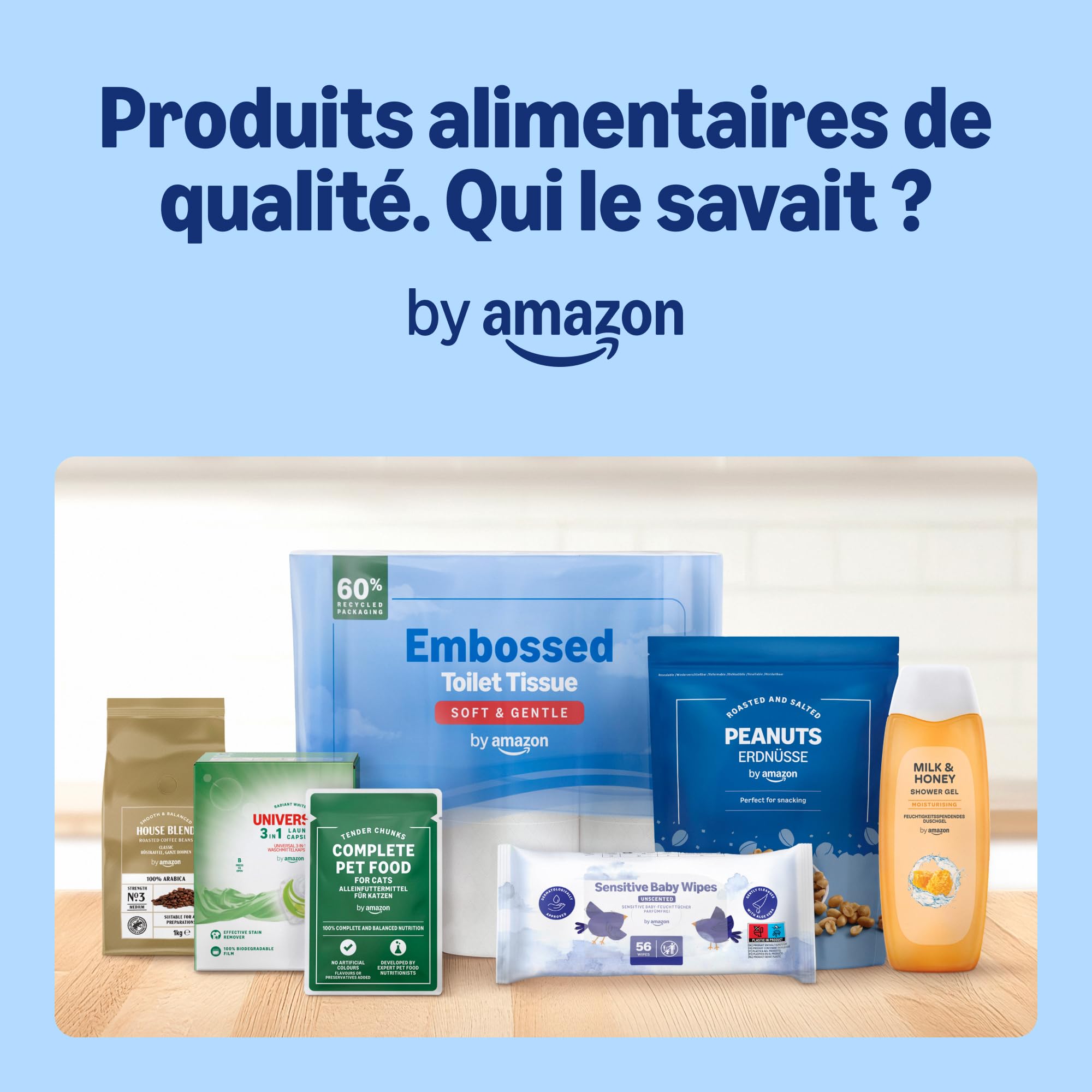 by Amazon Lingettes bébé ultra-douces, 1080 lingettes, non parfumées, lot de 18 paquets de 60