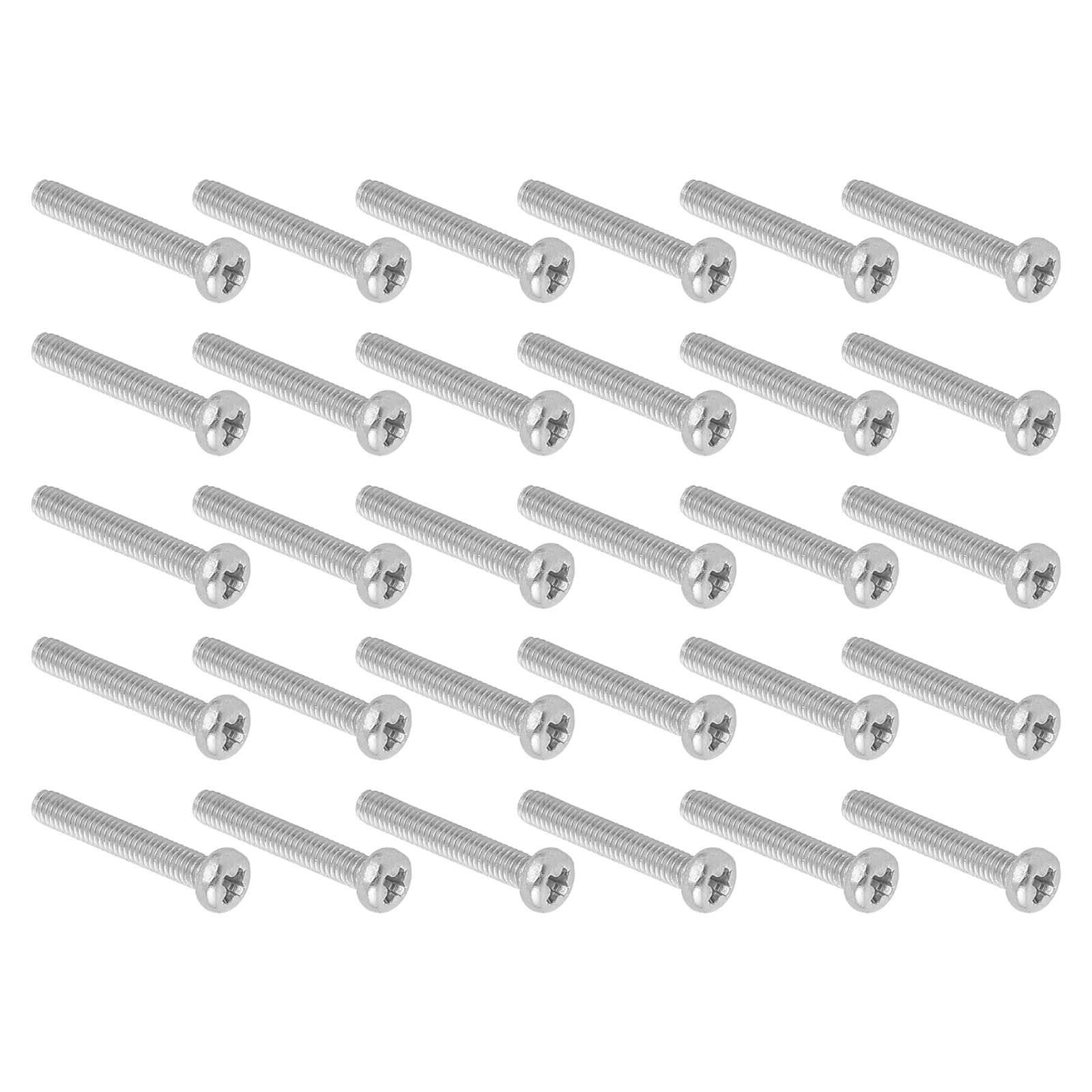 QUARKZMAN M2.5 Piatta Phillips Croce Testa Vite x 60pz 304 Inossidabile Acciaio Fissaggi Bulloni per Precisione e Industriale Macchine, [16mm Lunghezza, Argento Tono]