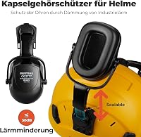 Mustbau Erdészeti Védősisak 4 az 1-ben - Állítható Méretű (53-63 cm) Munkavédelmi Sisak Hálós Arcvédővel és Fülvédővel  5