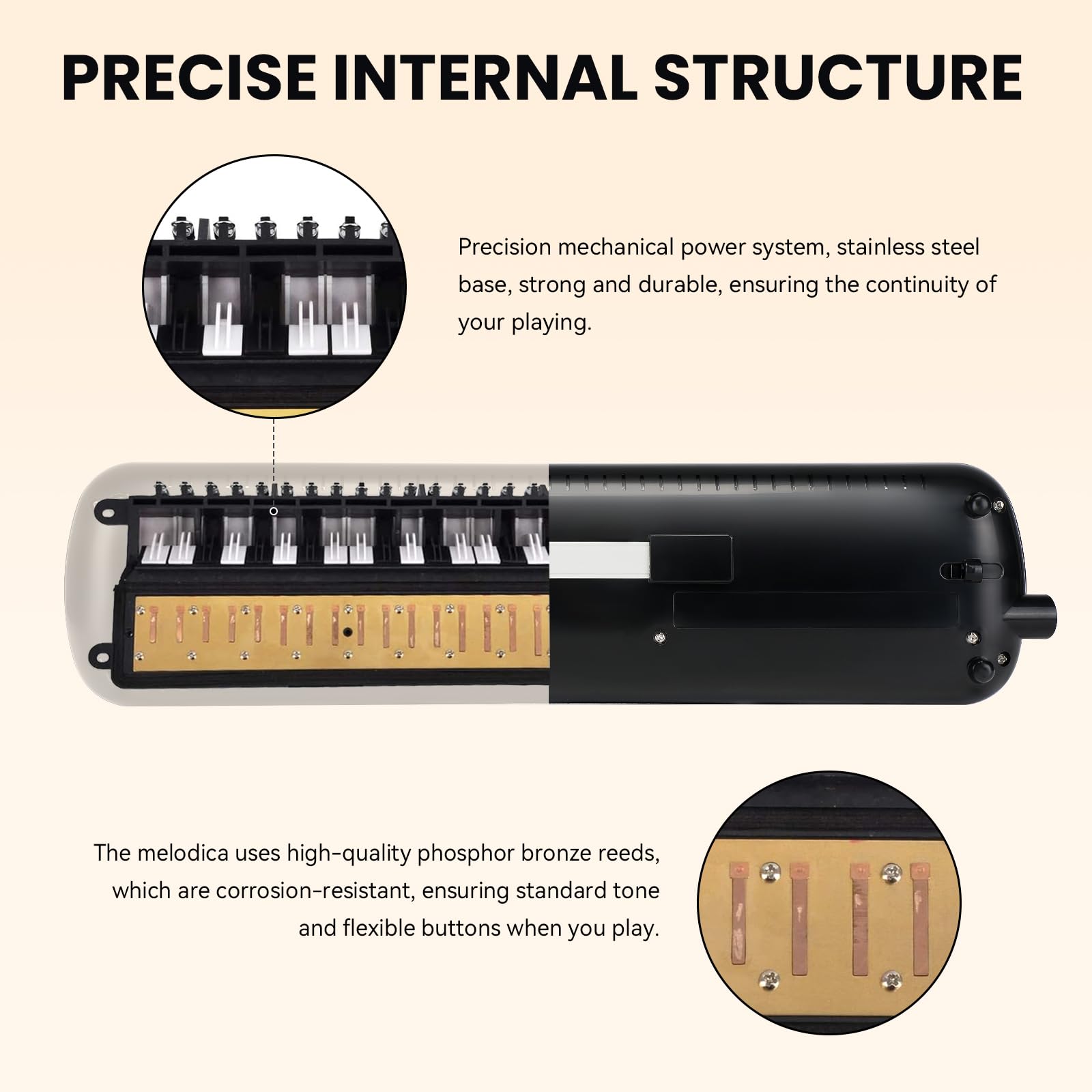 Asmuse Melodica 32 Tasti Tastiera Stile Pianoforte Imposta Strumento Fisarmonica Organo con 4 Bocchini (2 Estendi + 2 corti) e Panno di Pulizia,Regalo di Epifania