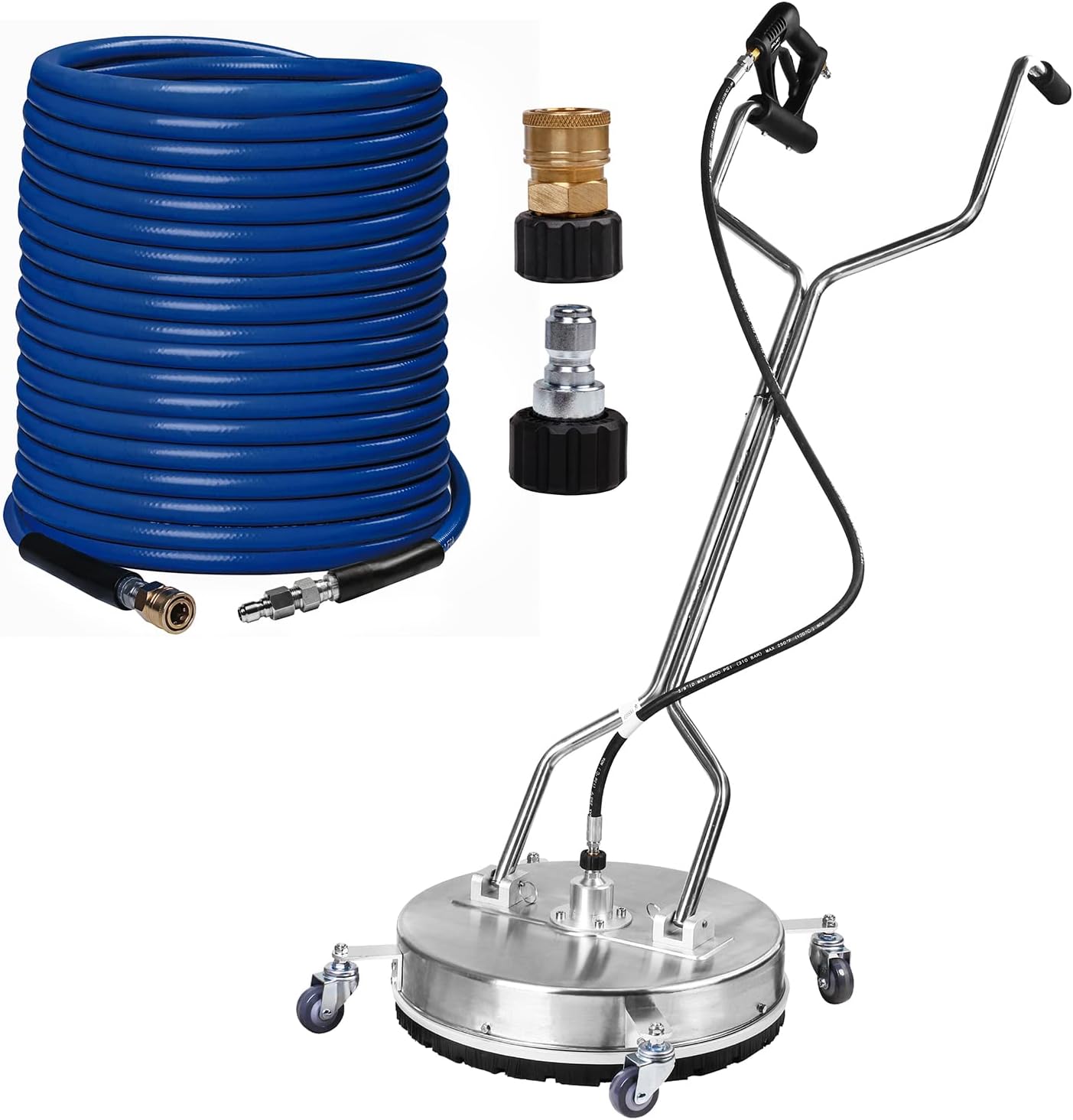 WOJET 4500PSI 20'' SS Pressure Washer Surface Cleaner & 4500 PSI 50’ High Pressure