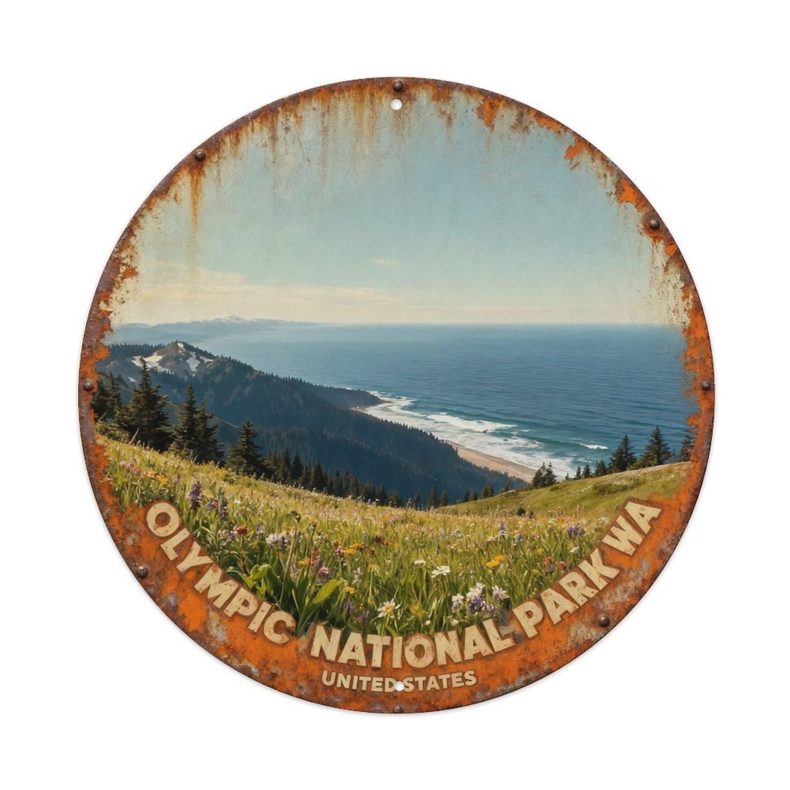 OLYMPIC NATIONAL PARK WA Metal Tin Sign Plaque