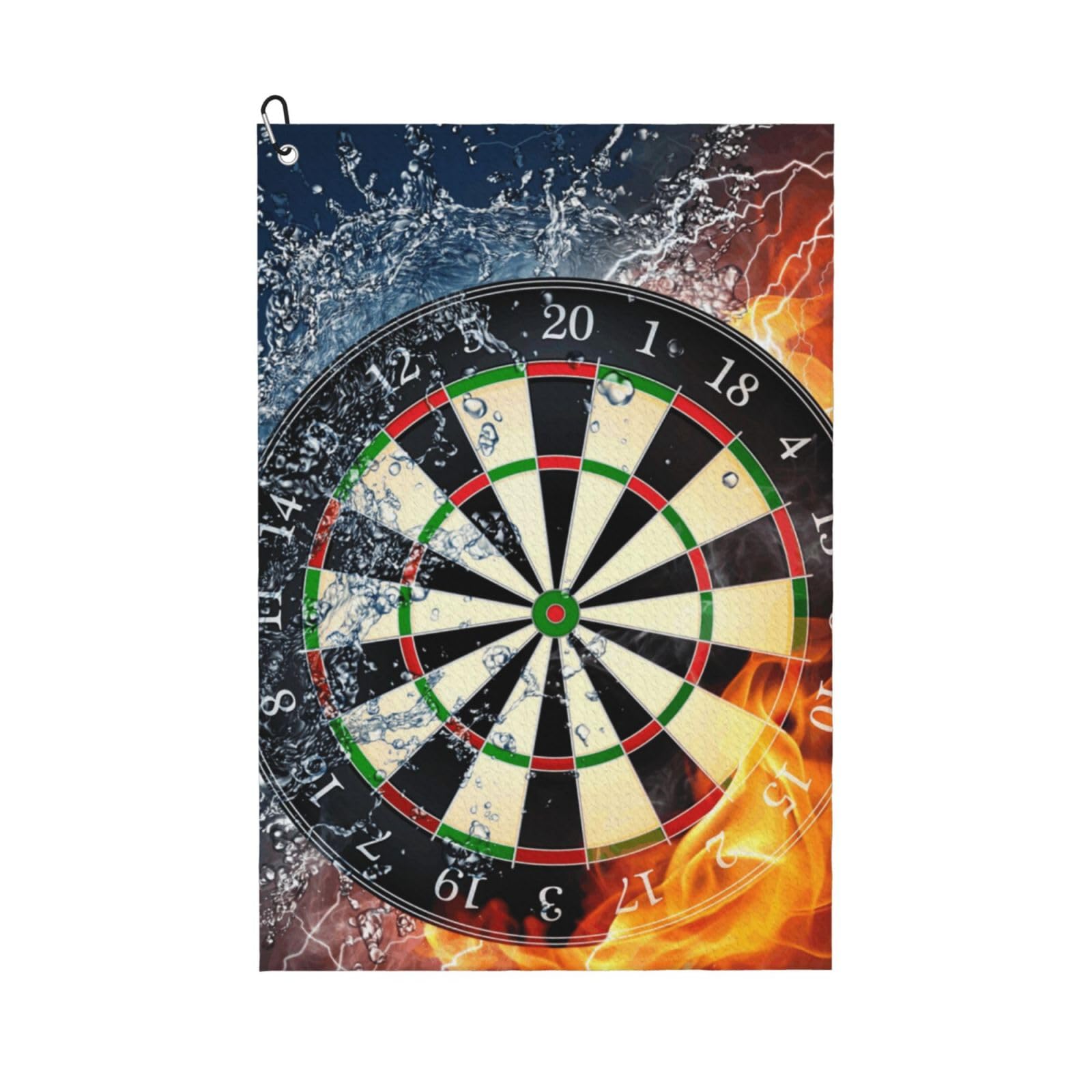 Hnnkloy Dart Board Printed, 16x24 in Portable Waffle Golf Towels with Carabiner Clip for Golf Bag