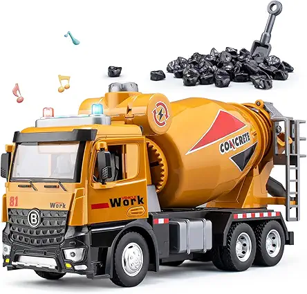 Cement Mixer Toy Truck with Sounds & Lights,...