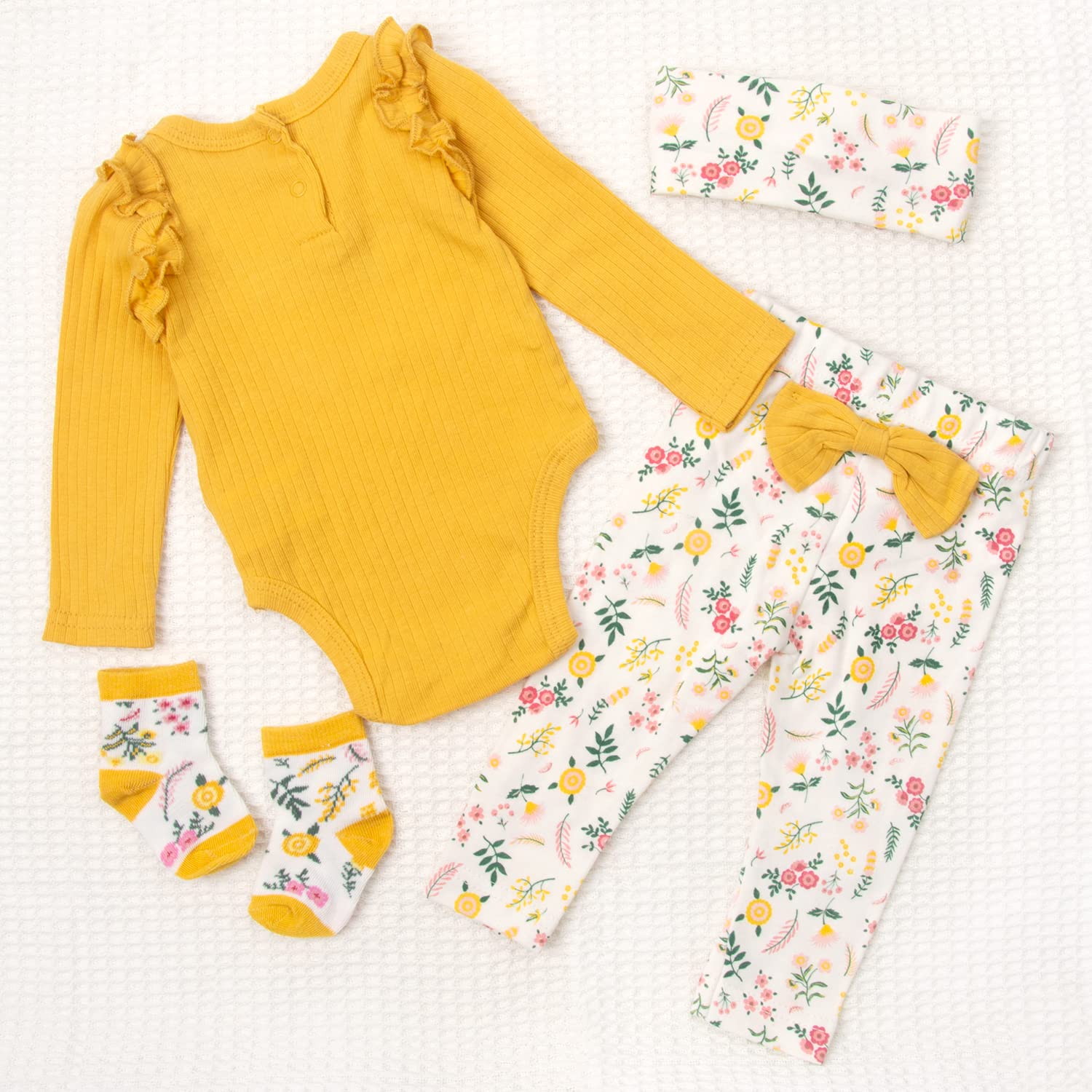 Reborn Baby Doll Clothes Outfits for 20-22 Inch Doll Clothing Yellow Sweet Newborn Baby Girl Matching Clothing