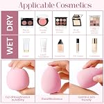 Tufang 14pcs Makeup Sponge Set with Storage Box – Includes Triangle Powder Puffs, Mini Beauty Eggs, Air Cushion Puffs – for Blending, Baking & Contouring (pink)