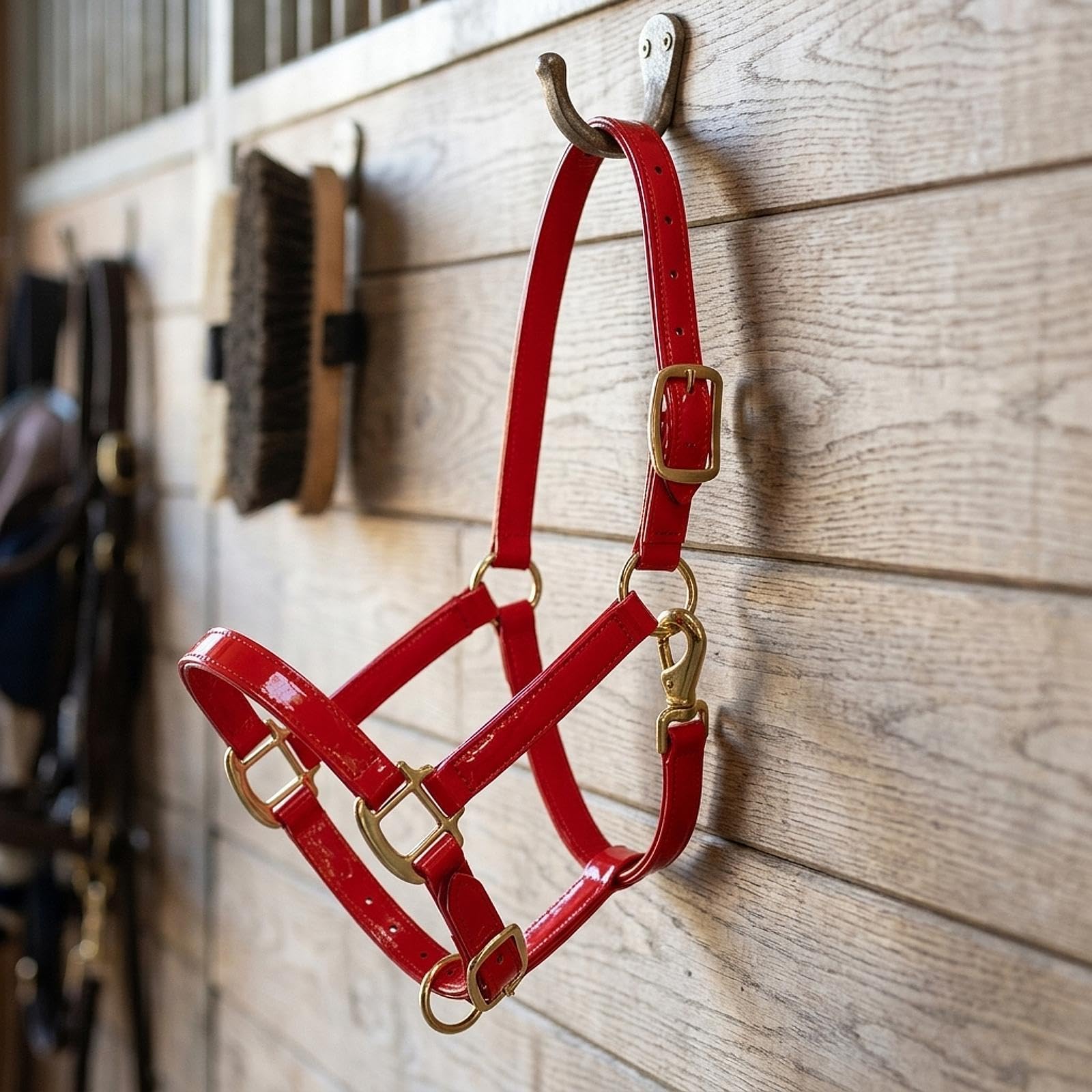 Cavezza per Cavallo in Pelle Microfibra con Gancio per Mento, Ideale per l'addestramento.