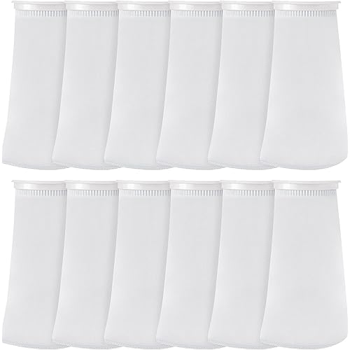 16 Pack 4 Inch Ring Filter Socks 200 μm Aquarium Filter Bags Aquarium Socks for Tank Sump Saltwater Freshwater, 4 Inch Ring by 9 Inch Long