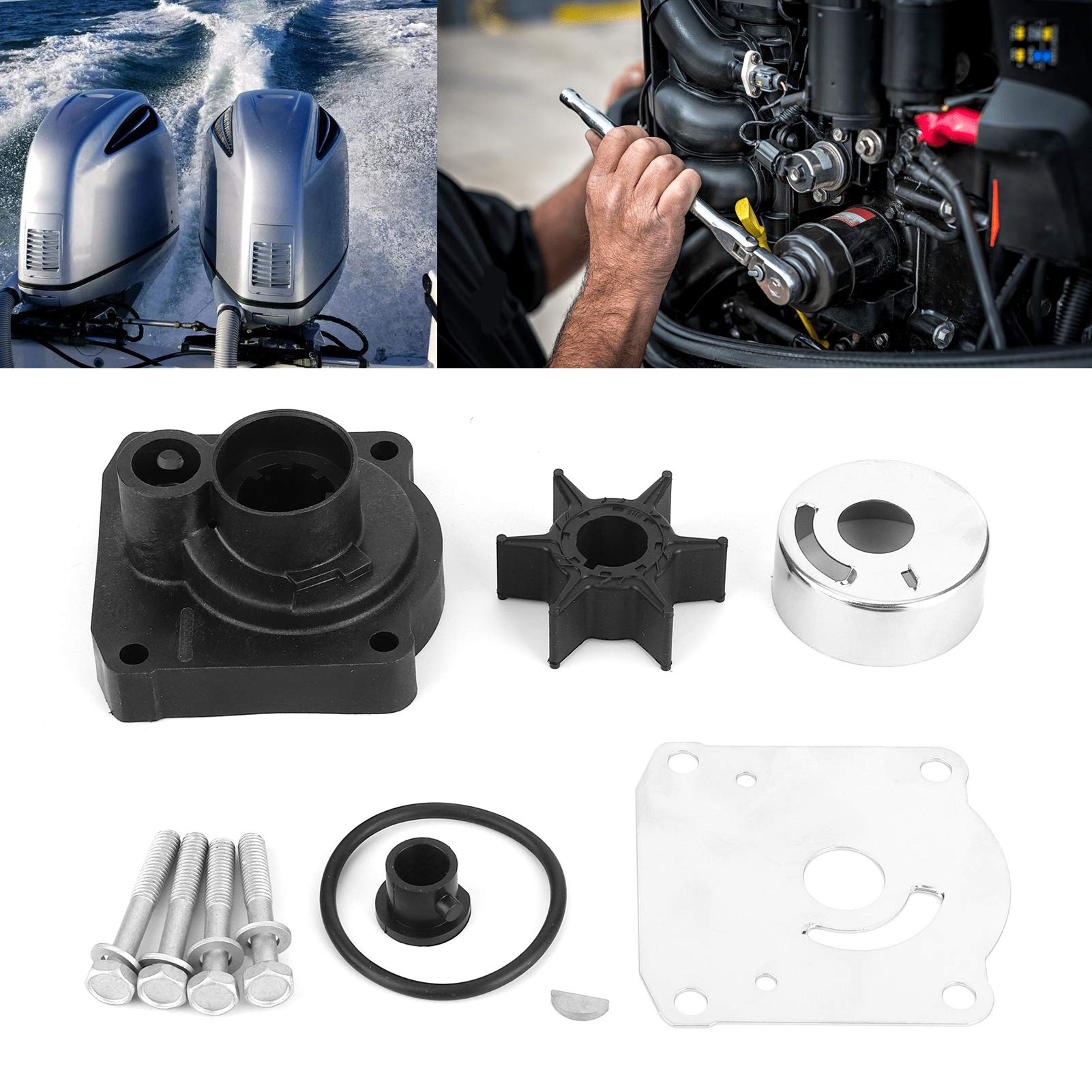 Kit de Turbine de Pompe à Eau Pièces Hors-bord Raccords de Pompe à Eau Remplace 61N-W0078-11 Fit pour 4 Temps F25