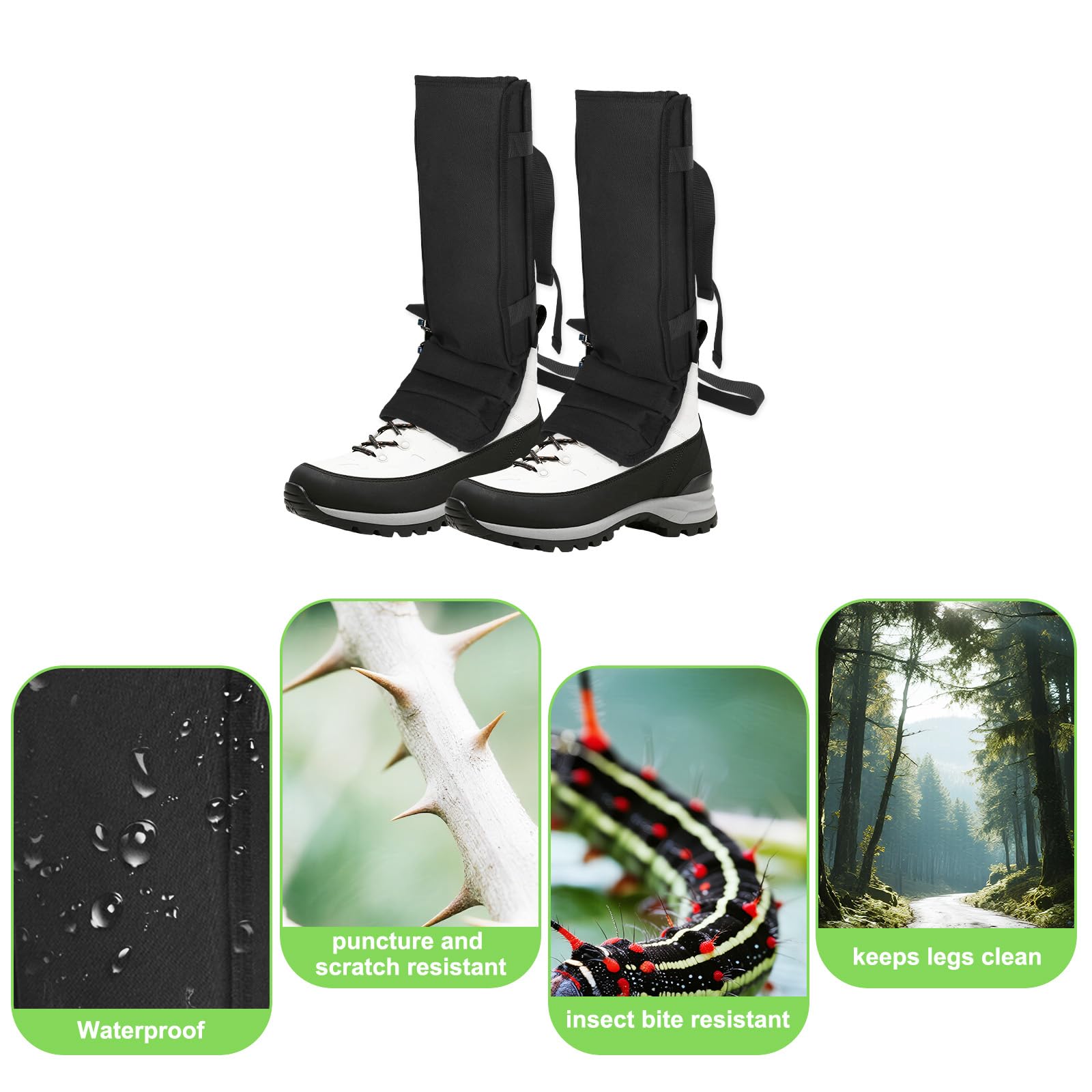 2pz Ghette Anti-Serpente, Protezione Anti-Serpente Regolabile e Impermeabile alla Caviglia per Escursionismo Caccia attività All'aperto Ghette da Trekking Resistenti per Adulti Donne e Uomini