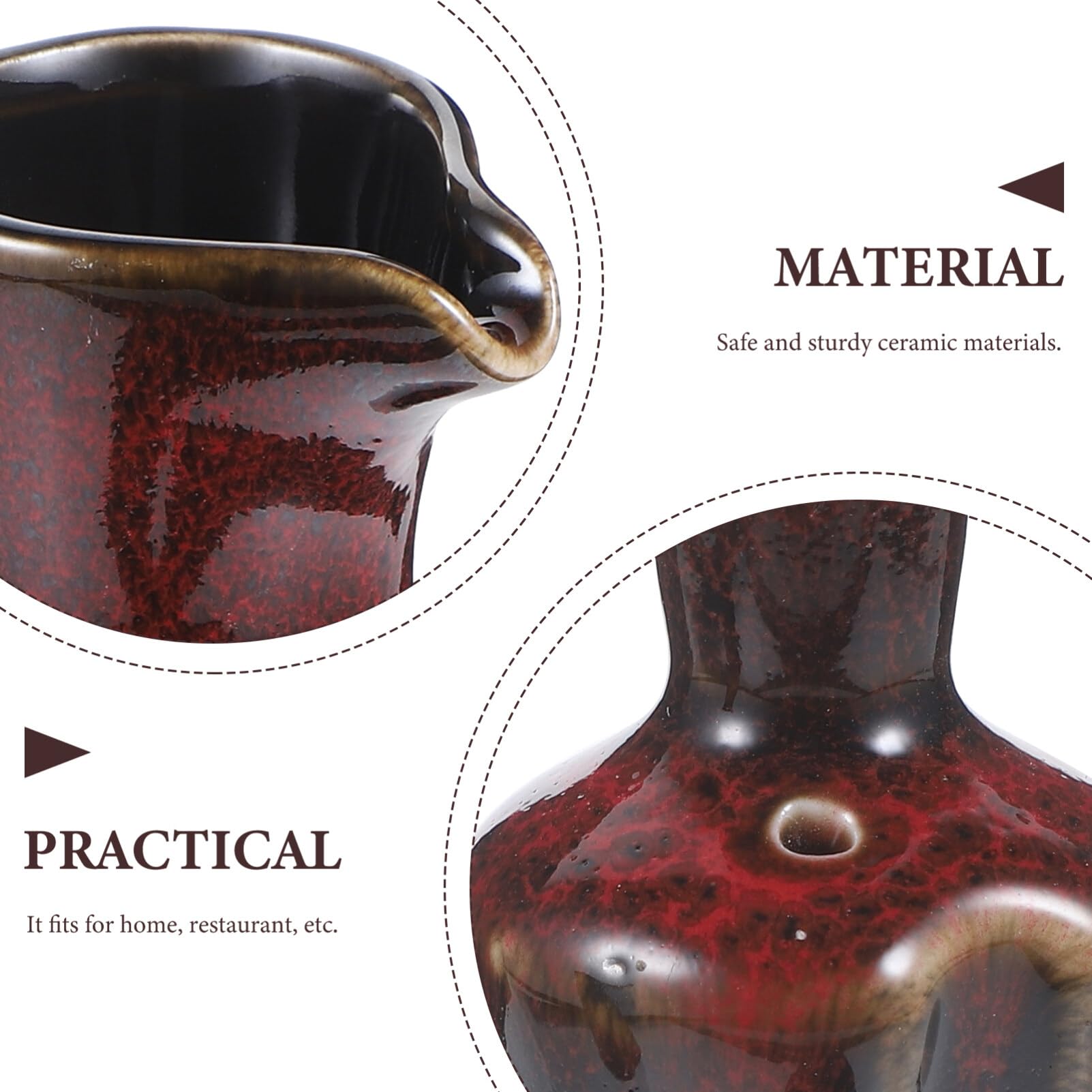 DECHOUS Bottiglia per Salsa di Soia Aceto e Olio Bottiglia in Ceramica per Condimenti da Cucina Facile da Pulire e Riporre