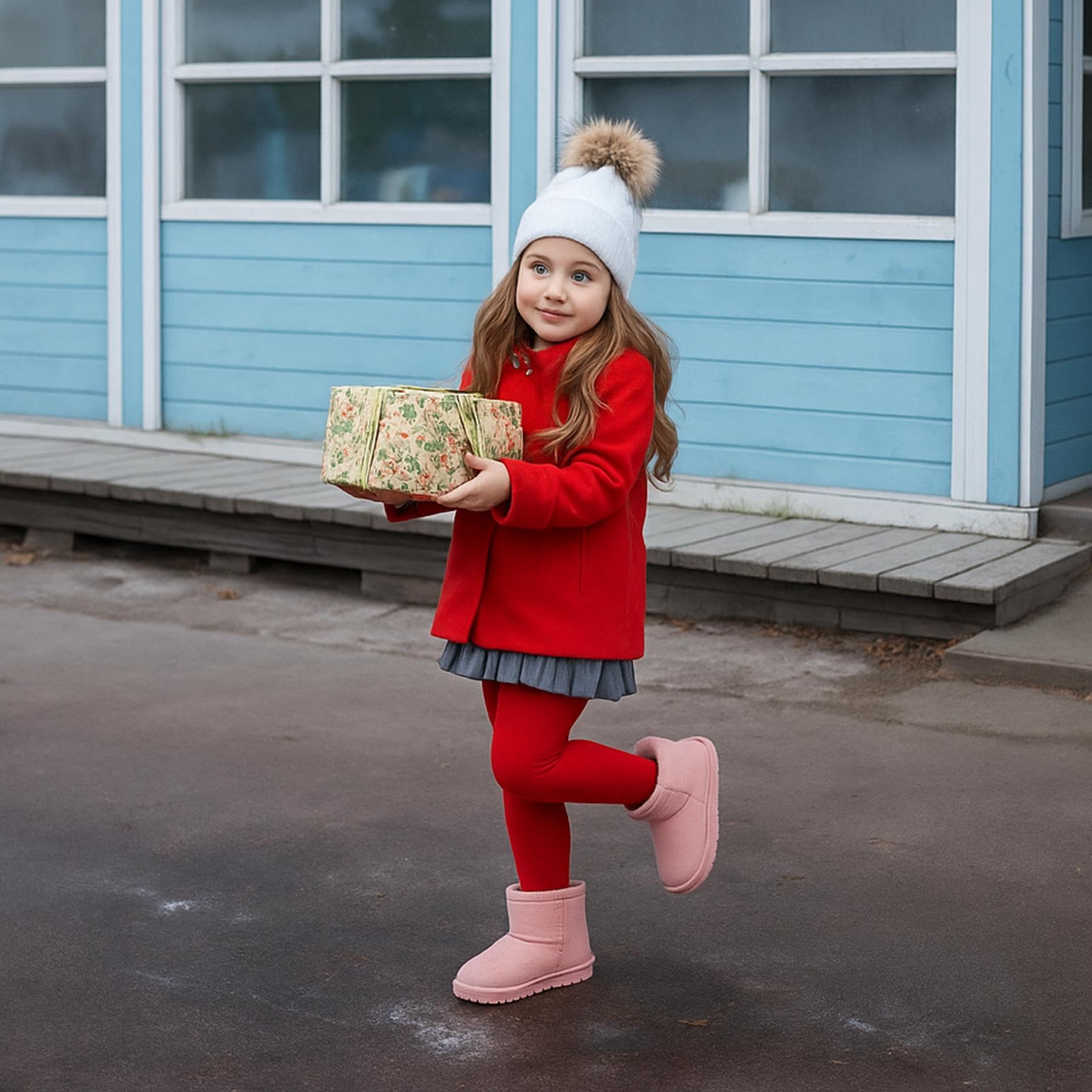 Mishansha Stivali da Neve Bambini Calde Foderate Invernali Gr.24-36 | Scarpe Invernali,Fodera Calda,Antiscivolo,Bambino e Bambina,Stivaletti Invernali,Escursionismo Neve